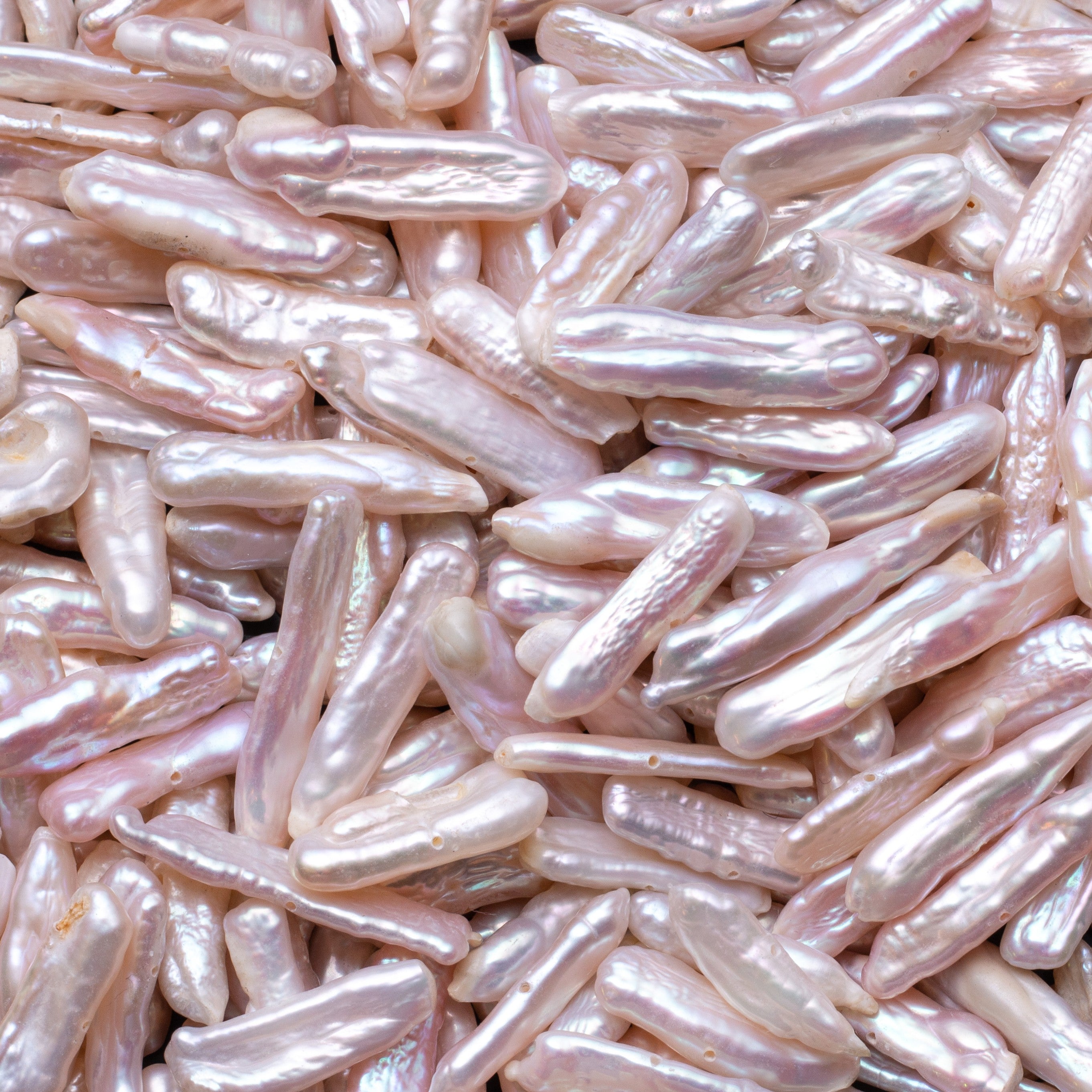 Cultured Freshwater Centre Drilled Biwa Stick Blush Pink Pearls Approx 10mm