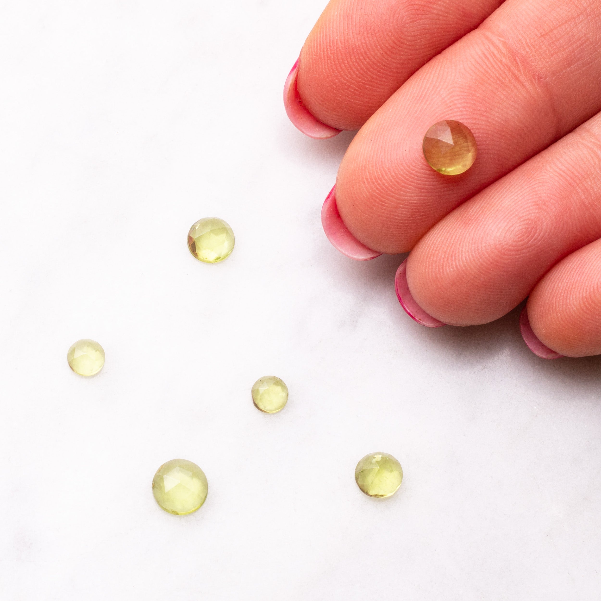 Peridot Rose Cut Cabochons