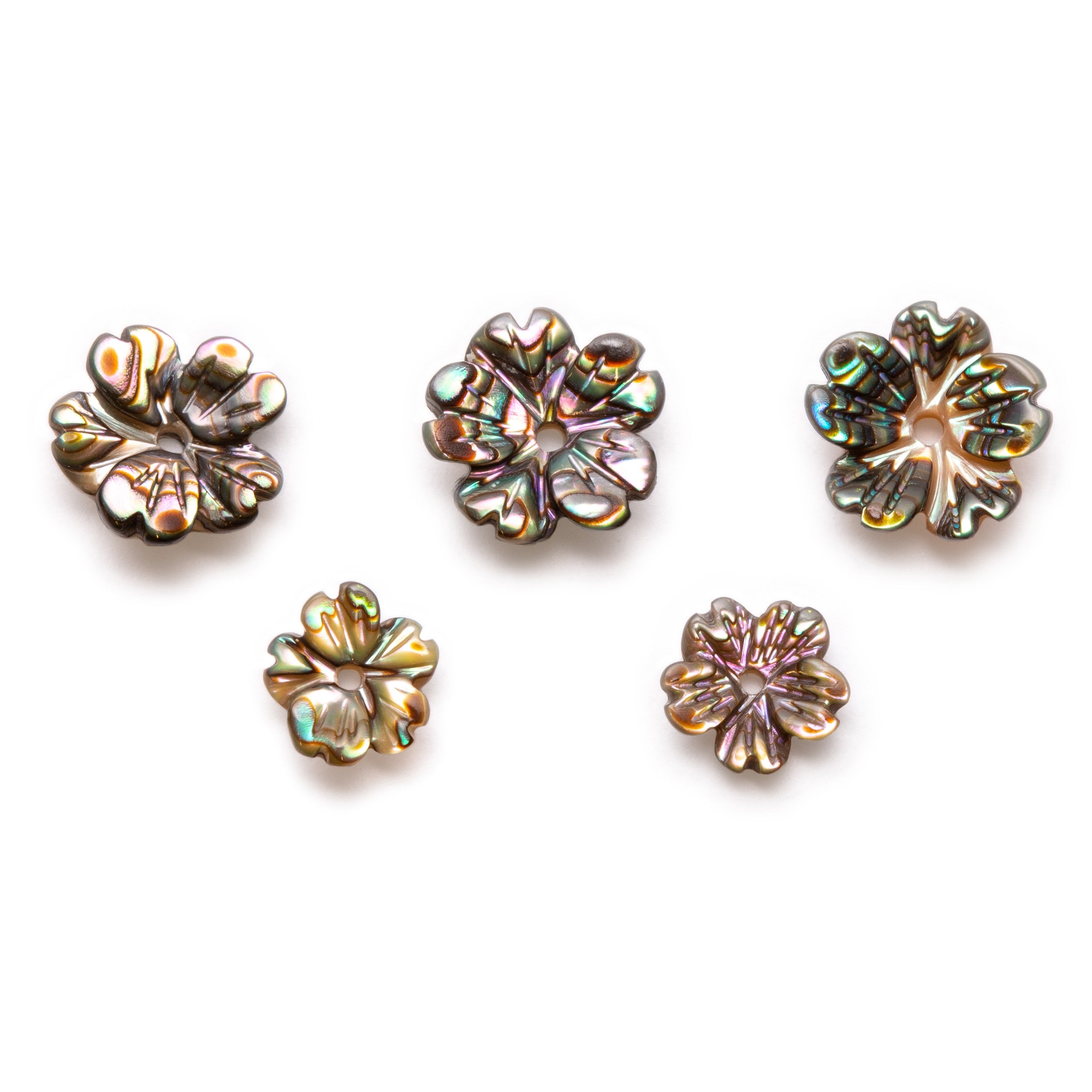 Black Lip Pearl Flower Beads