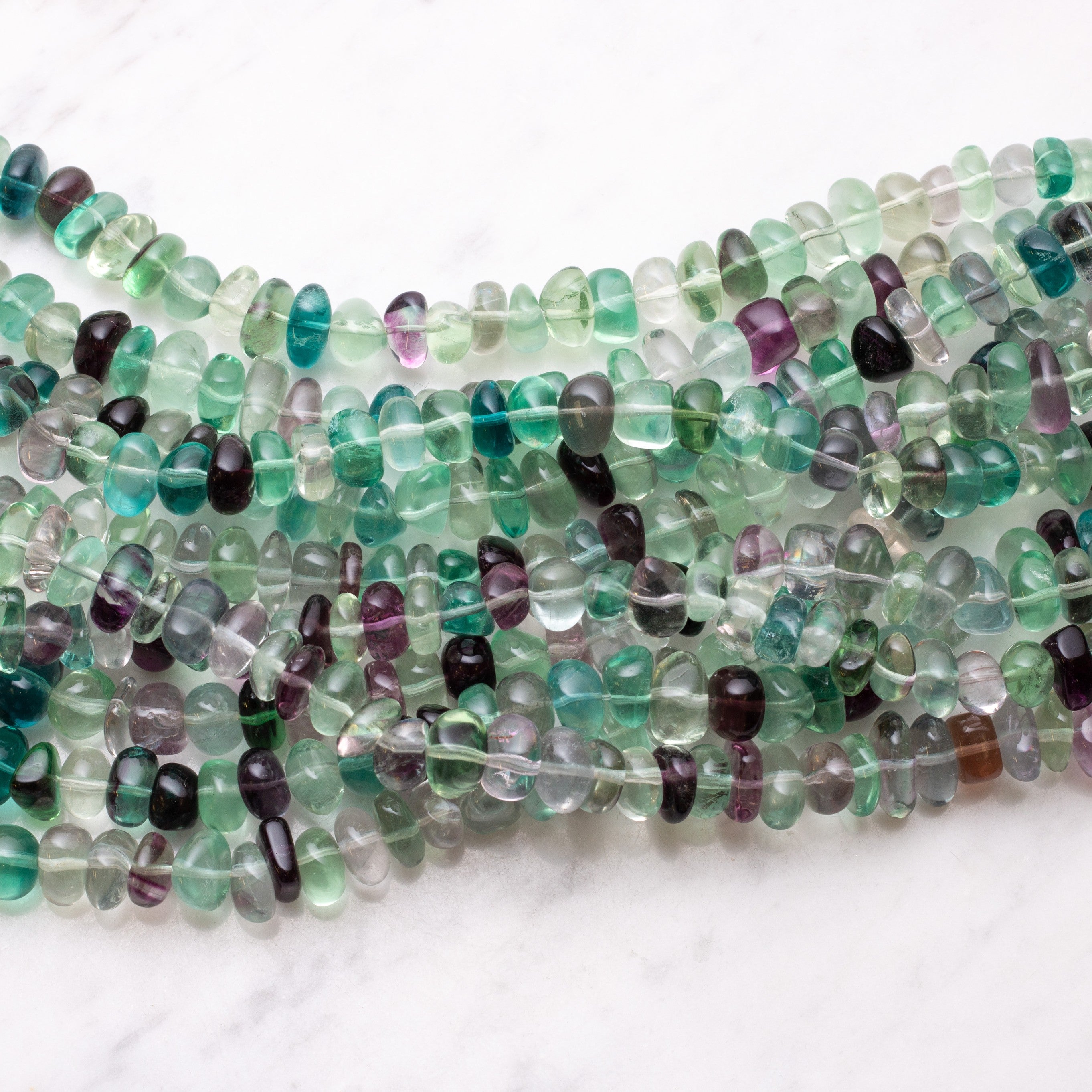 Rainbow Fluorite Nugget Beads Approx 9mm