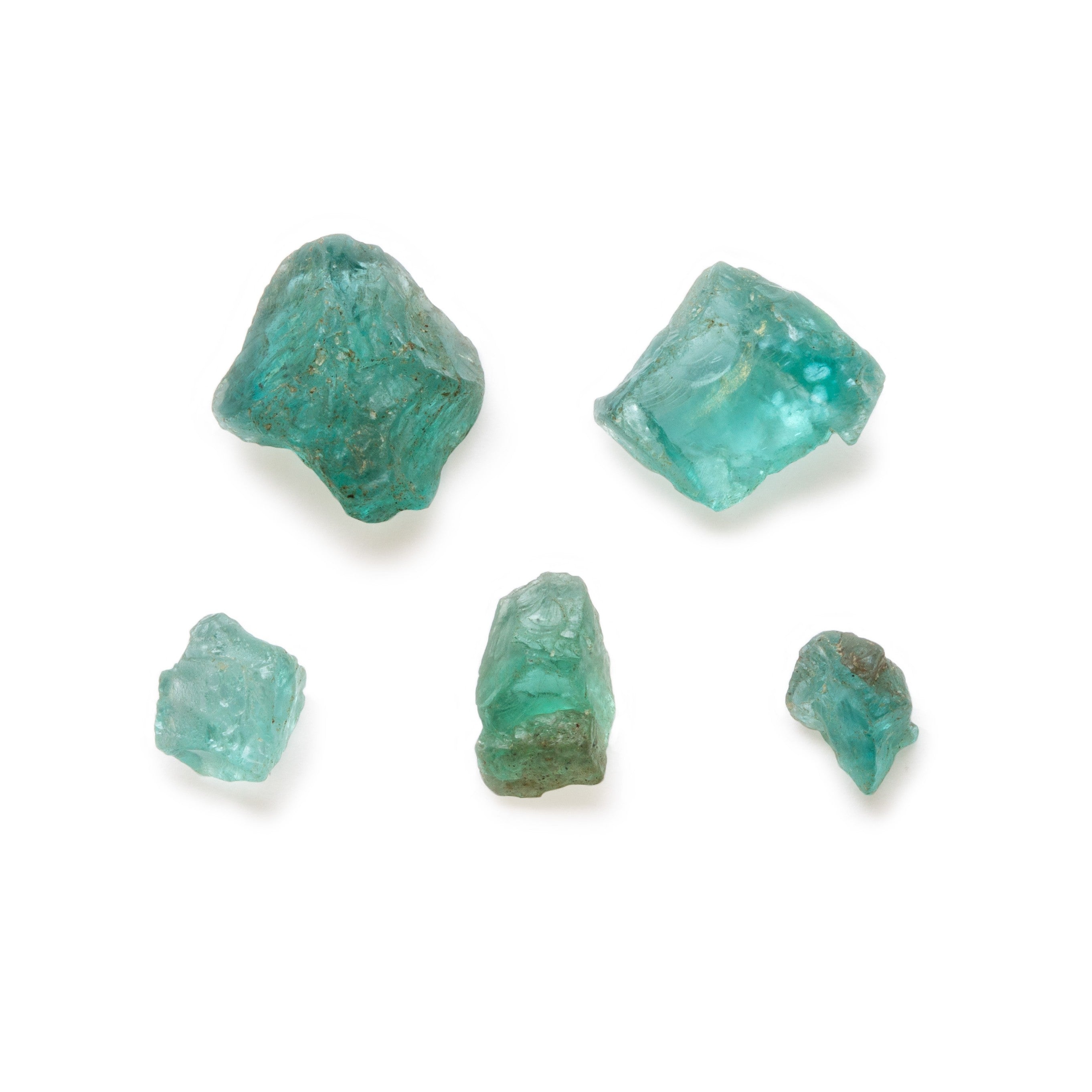 Rough Neon Apatite Natural Crystals Undrilled