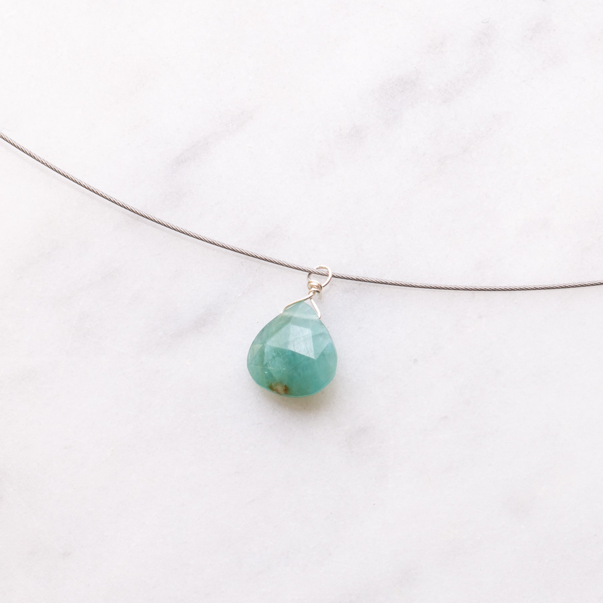 Grandidierite Faceted Heart Briolette Beads