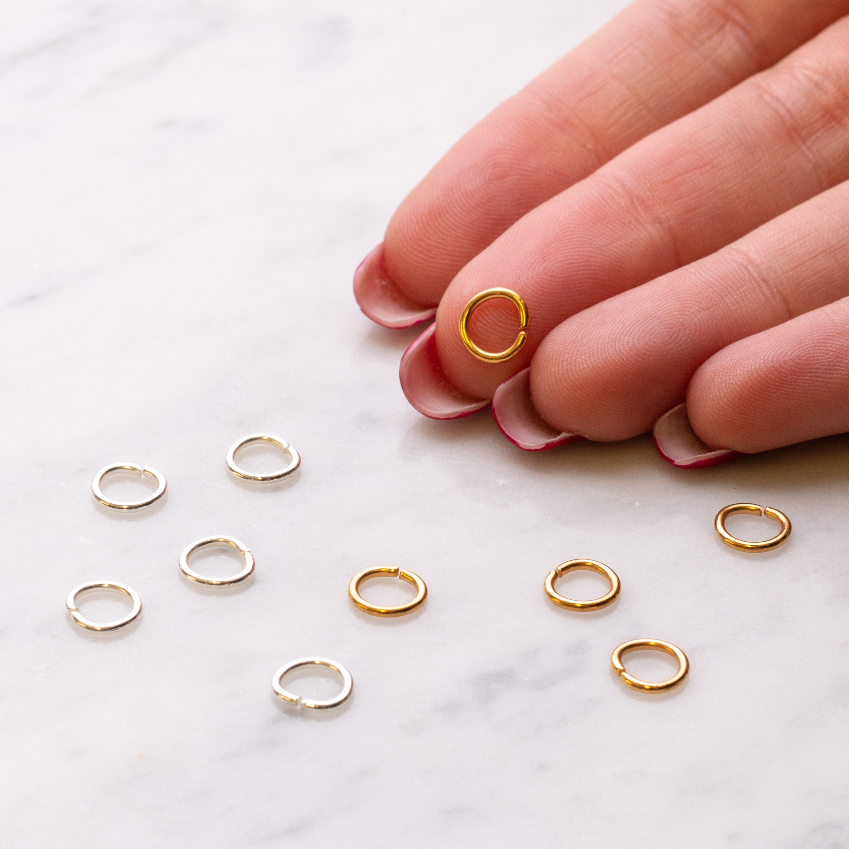 Plated 7mm Round Jump Rings pk50