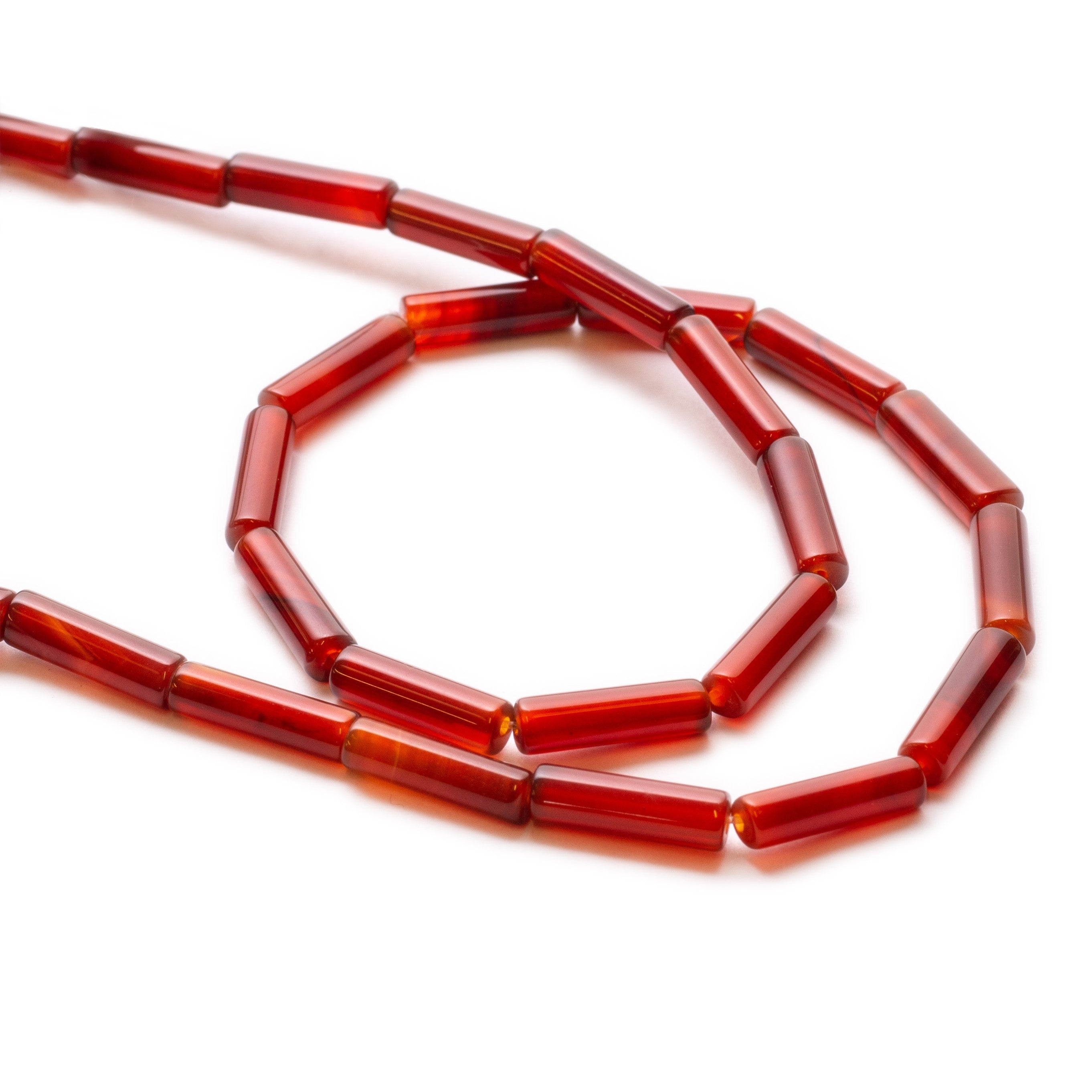 Carnelian Tube Beads Approx 13x4mm
