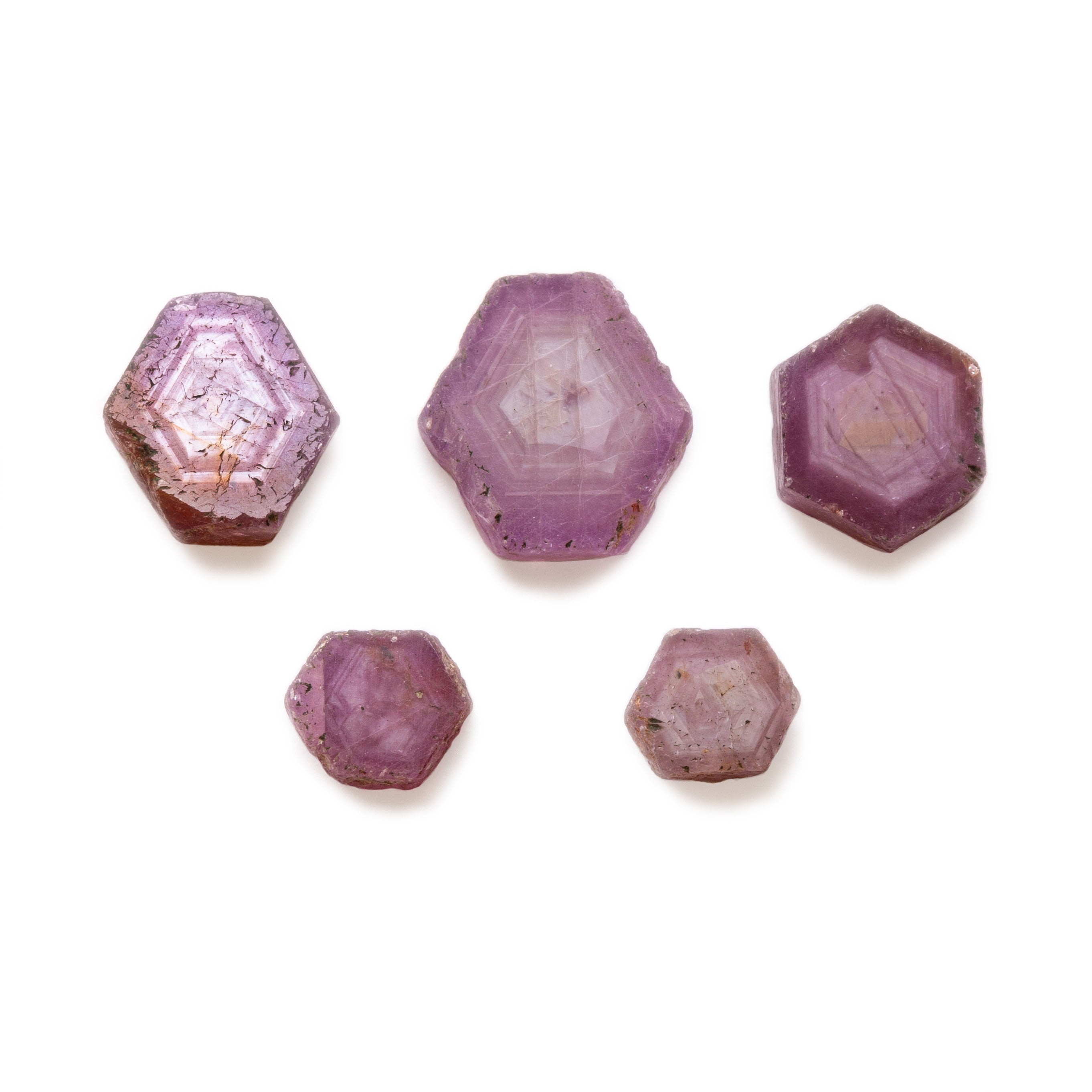 Natural Ruby Crystal Hexagon Slices Undrilled