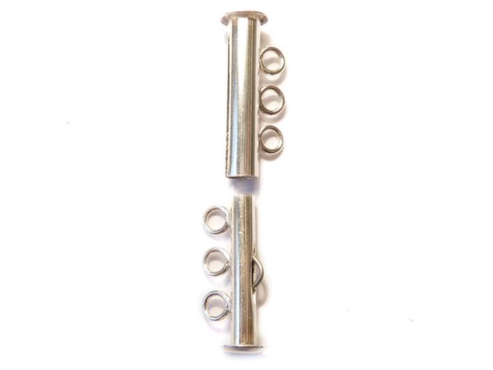 Sterling Silver 3 Ring Cylinder Clasp