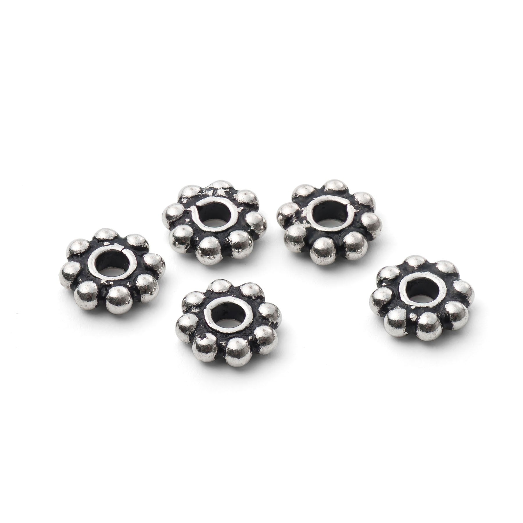 Sterling Silver Indonesian Style Flower Spacer Bead 5.5x1.6mm