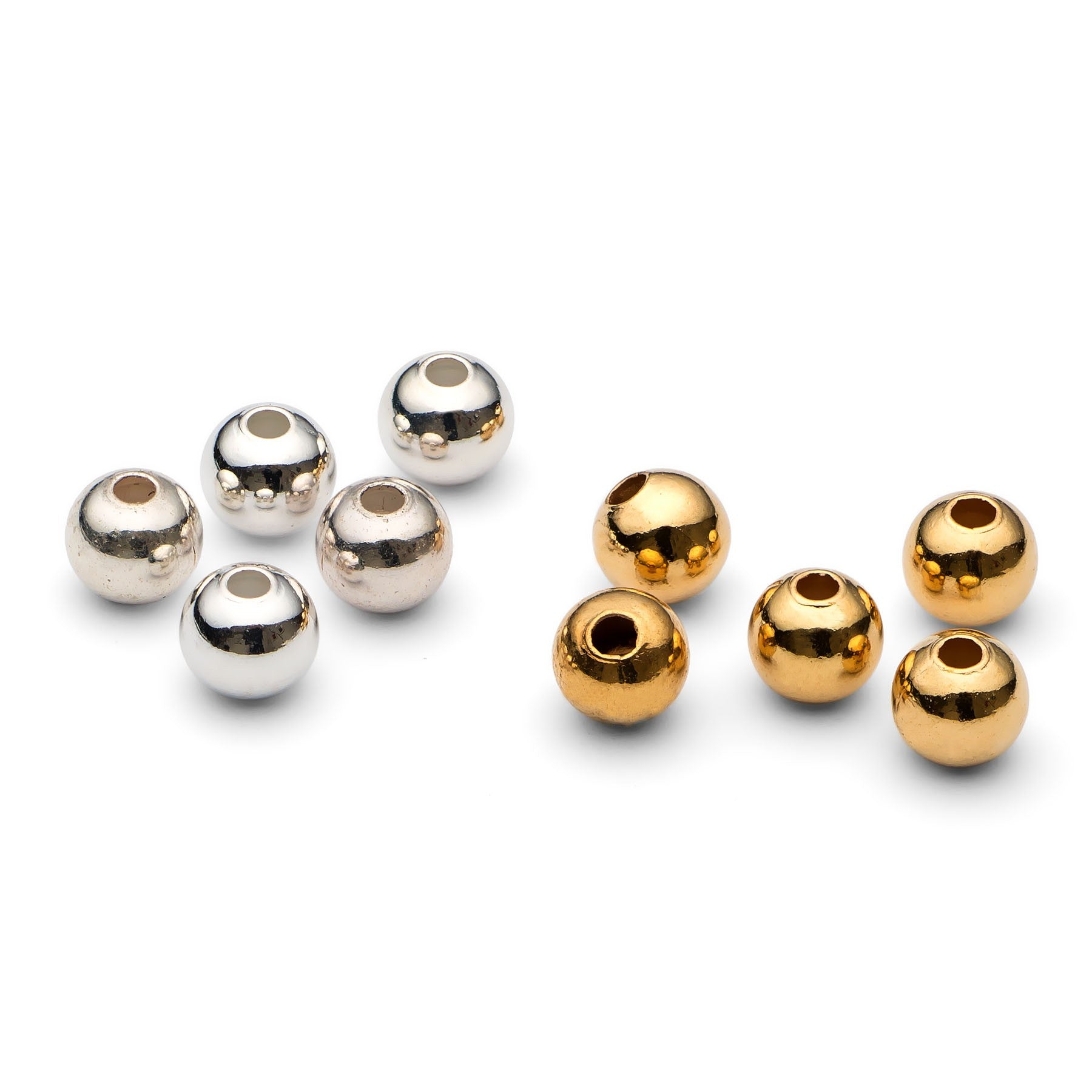 3mm Plain Round Plated Metal Beads pk100