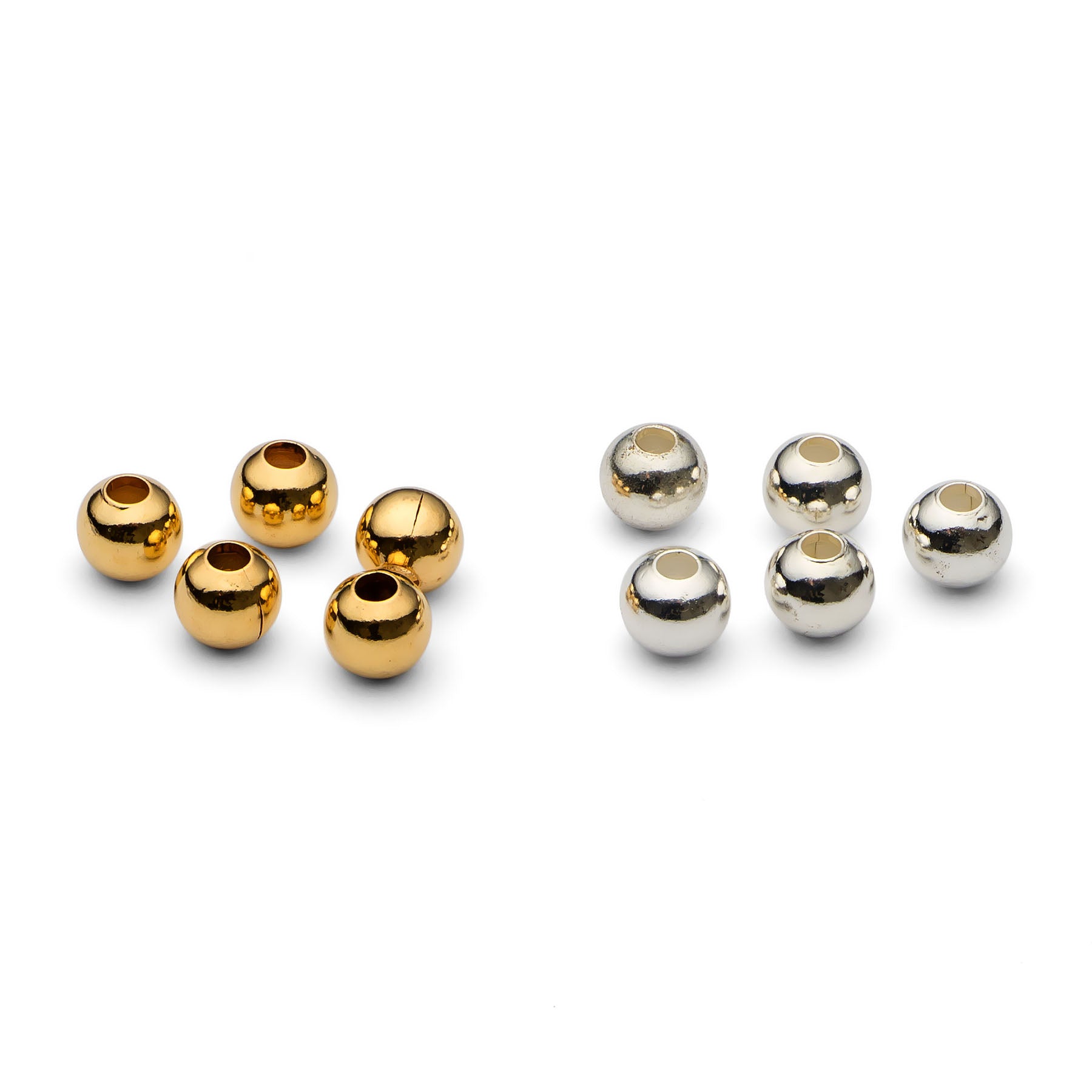 2.5mm Plain Round Plated Metal Beads pk100