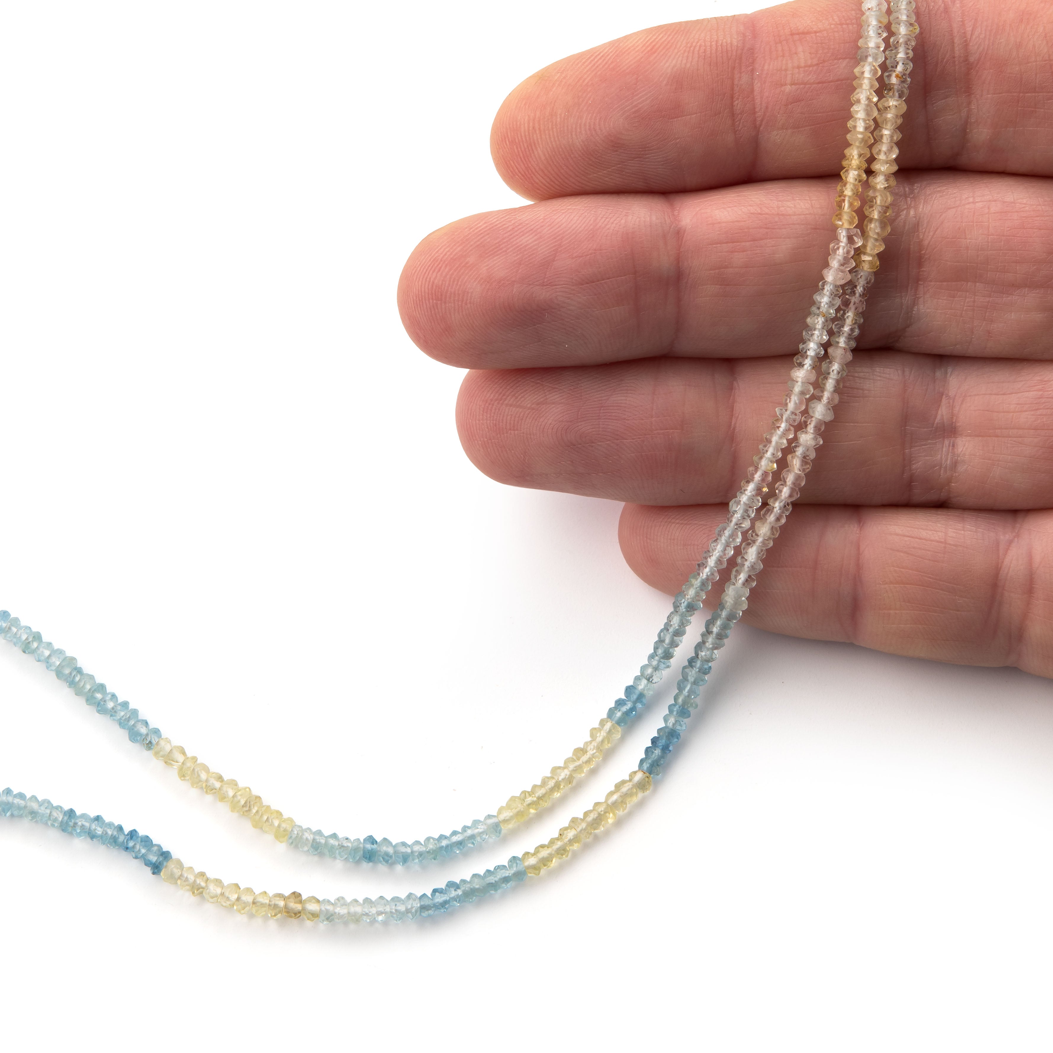 Multicoloured Aquamarine Faceted Rondelle Beads Approx 3x1.5mm
