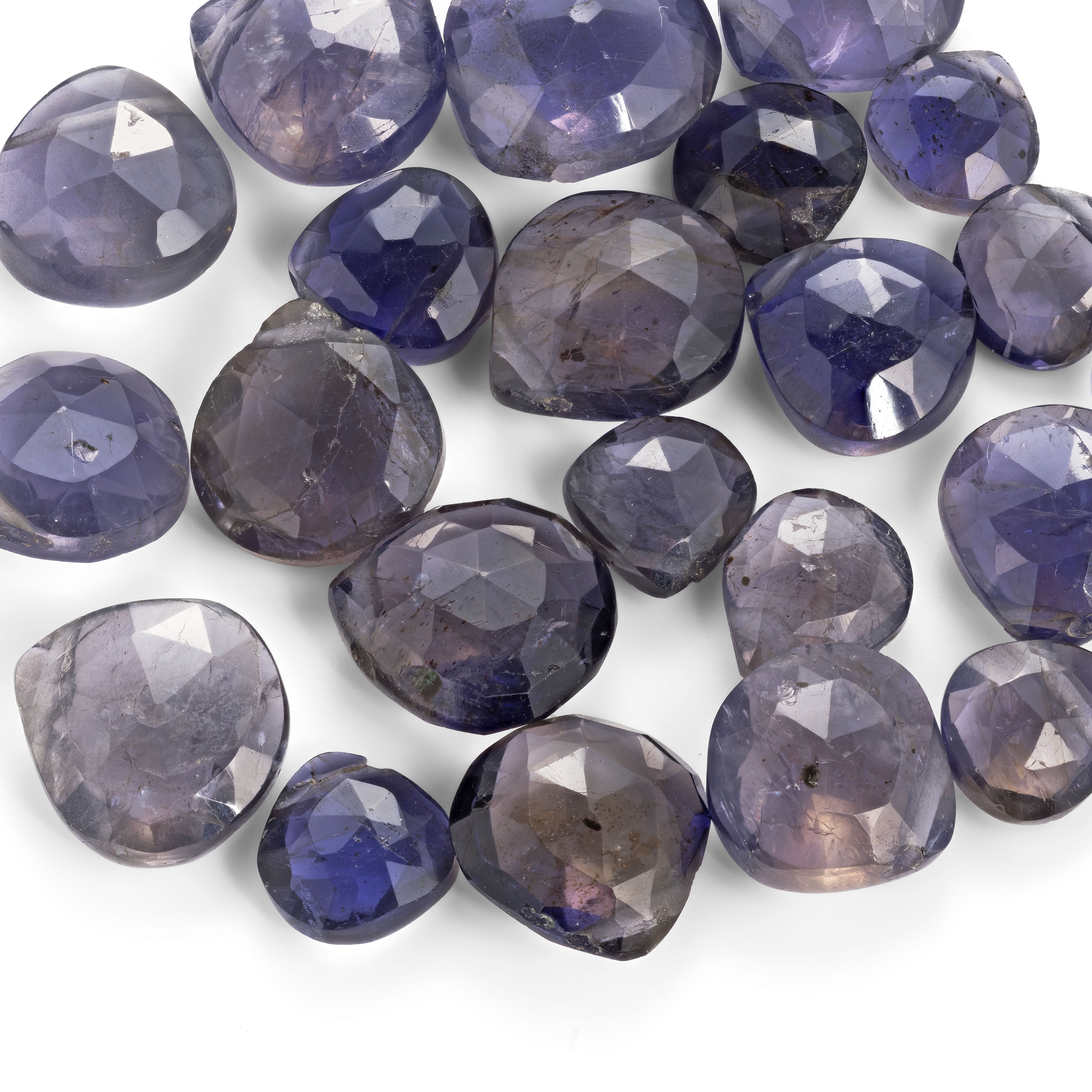 Iolite Faceted Heart Briolette Beads Approx 6mm