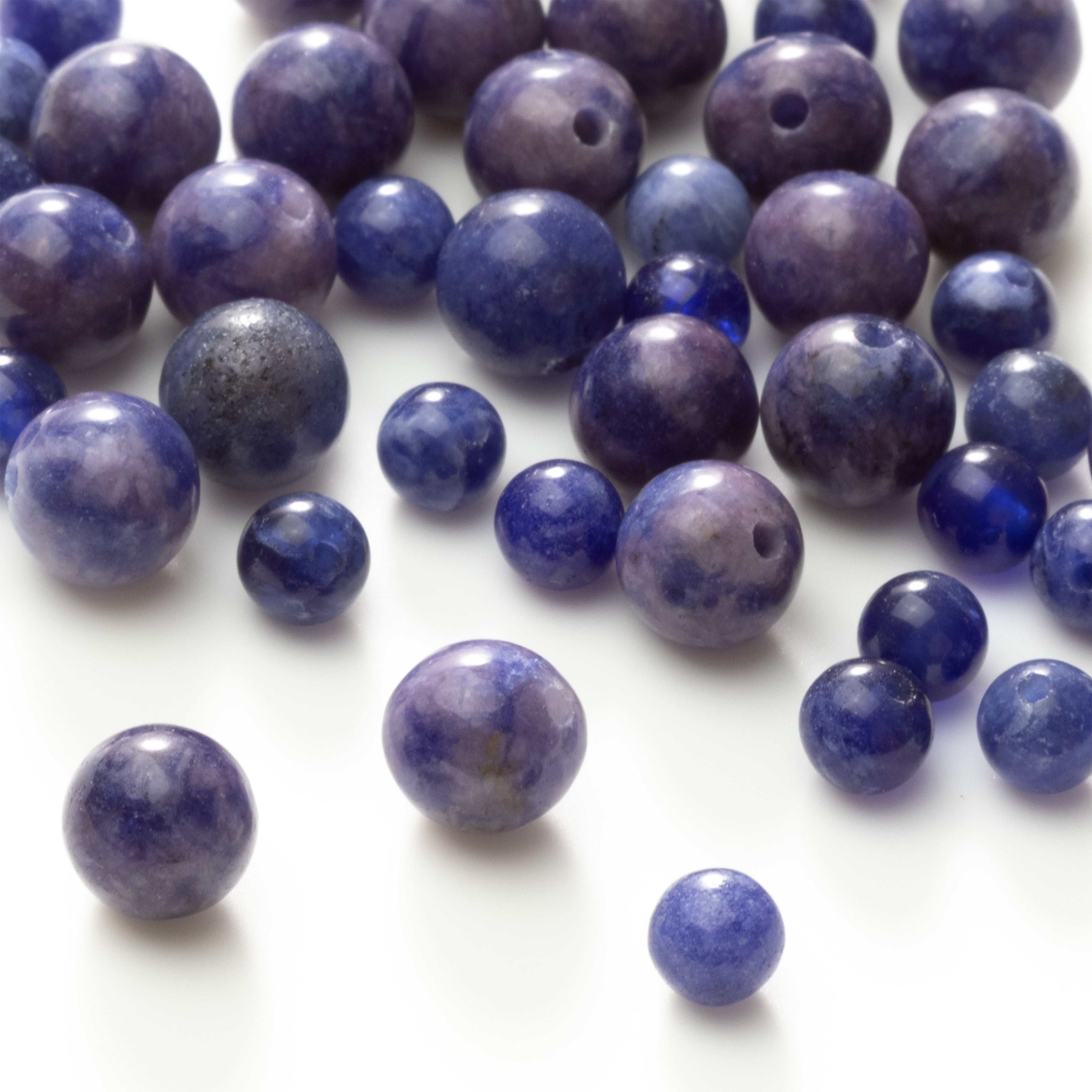 Sodalite Round Half Drilled Beads