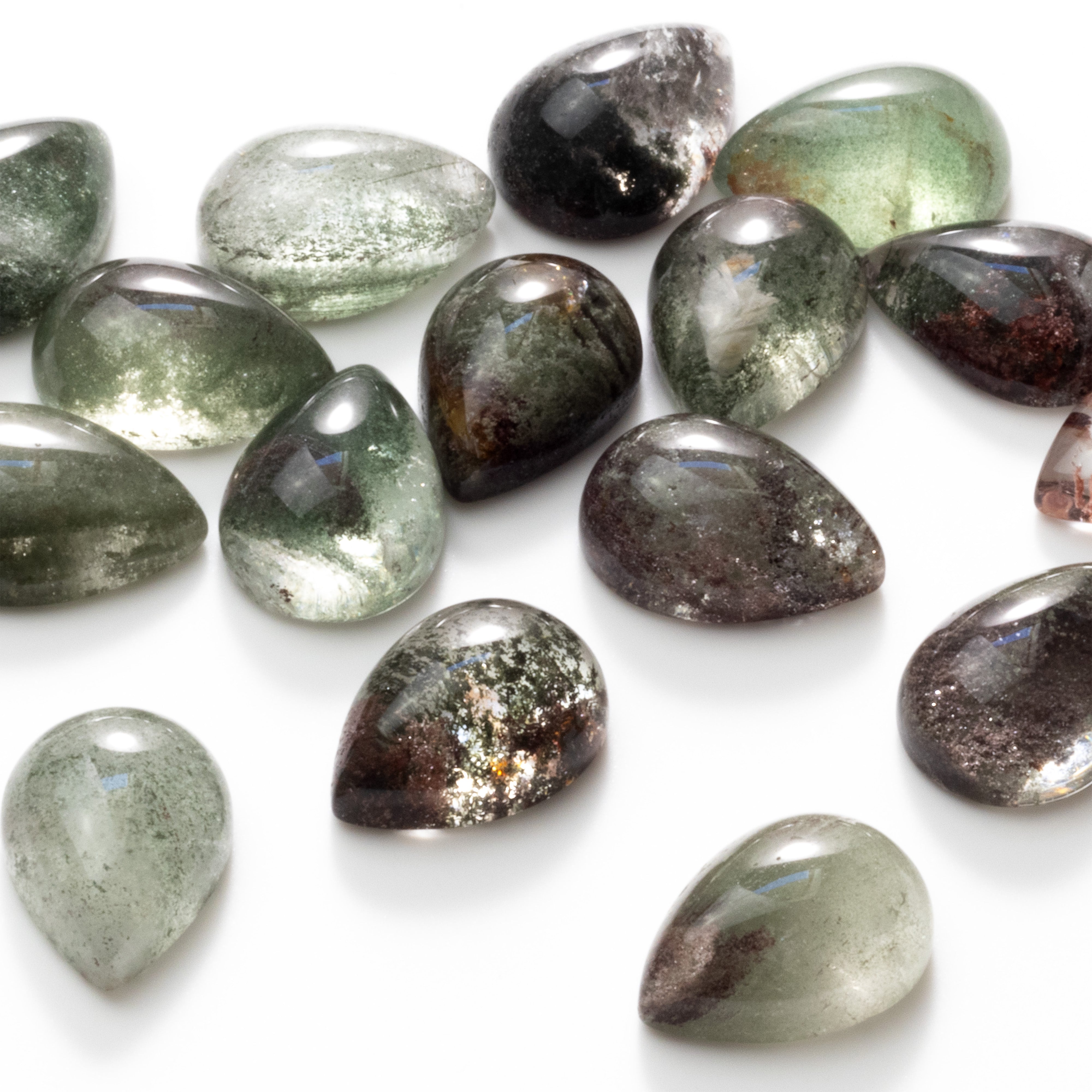 Green Phantom Quartz Cabochons