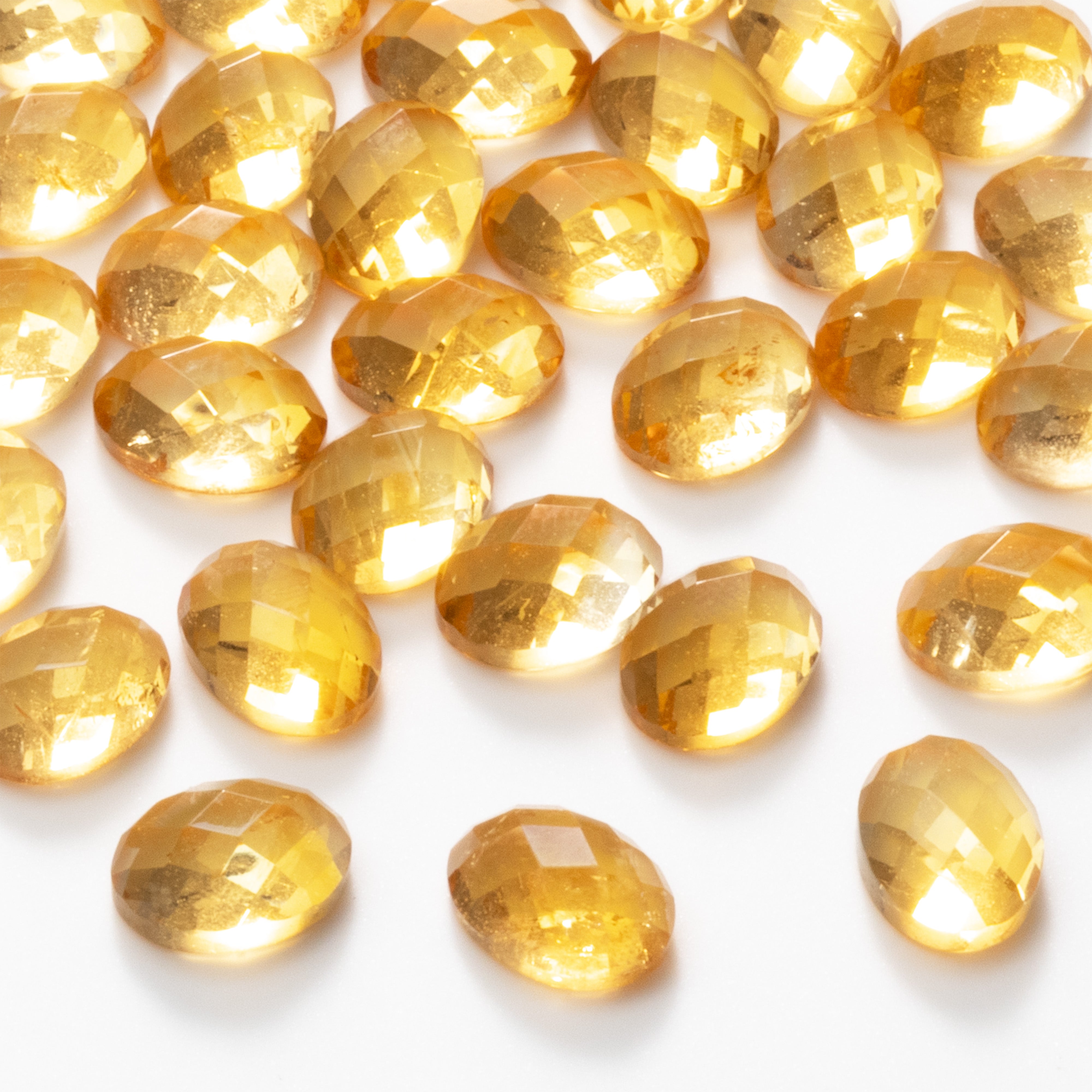 Citrine Checker Cut Cabochons