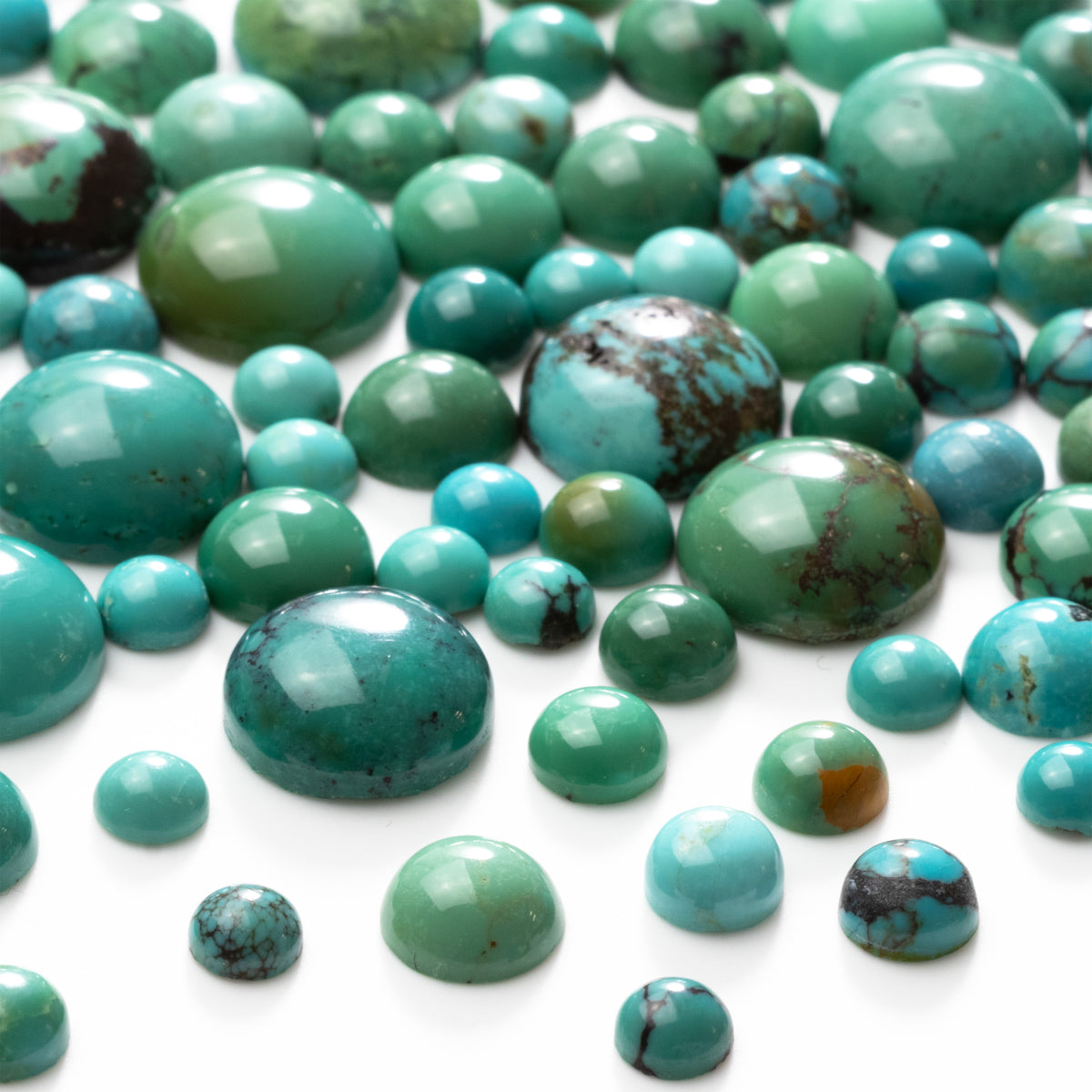 Chinese Spiderweb Matrix Turquoise Cabochons