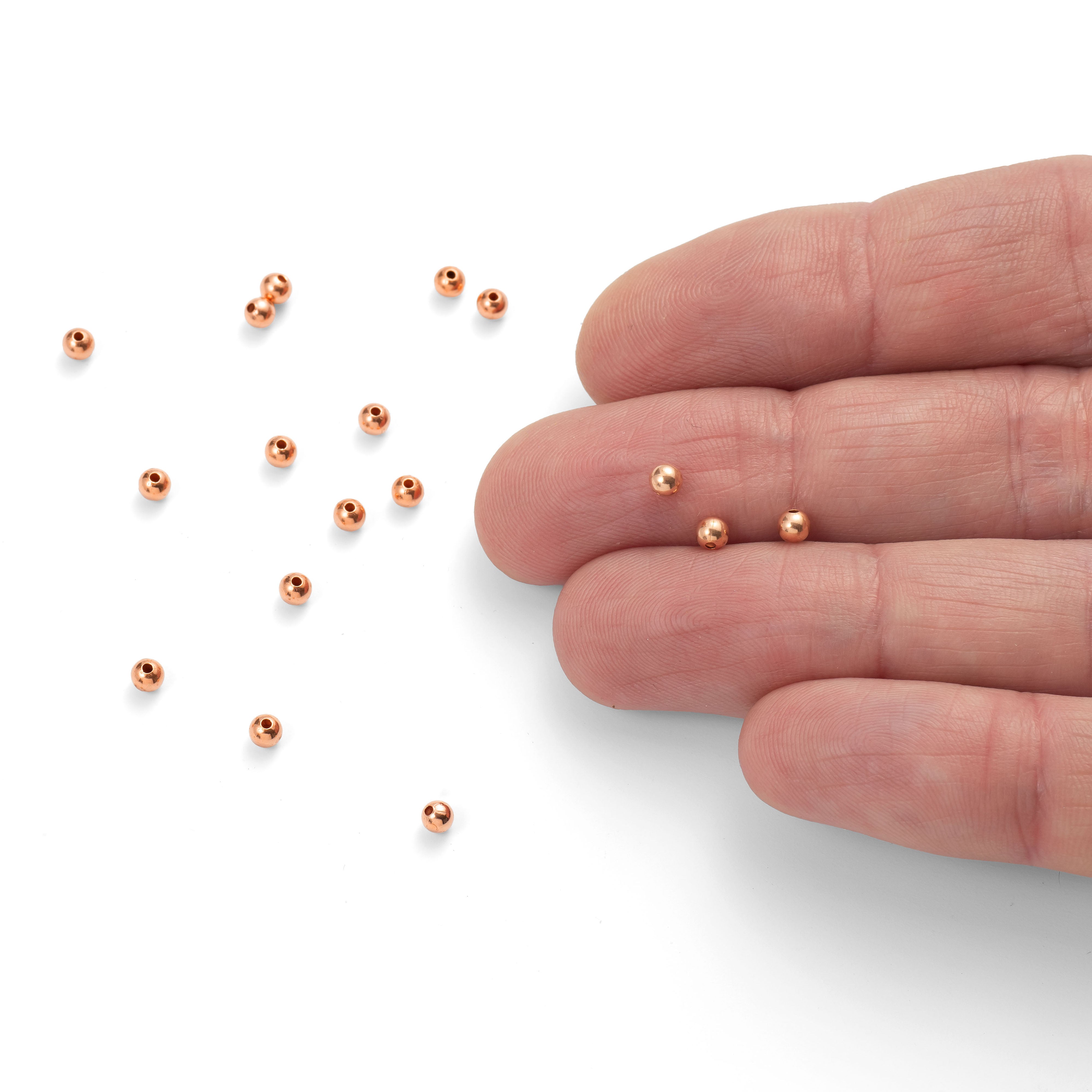 Plain Round Copper Beads pk100