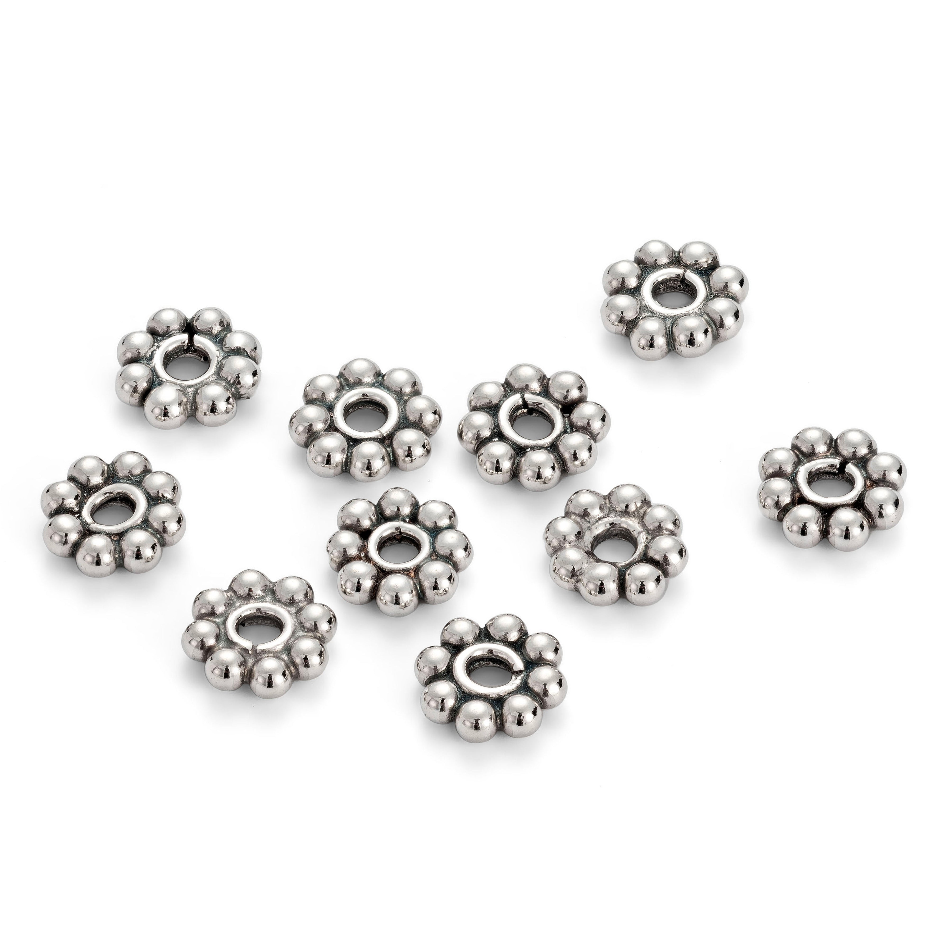 Sterling Silver Indonesian Style Flower Spacer Bead 5.5x1.6mm