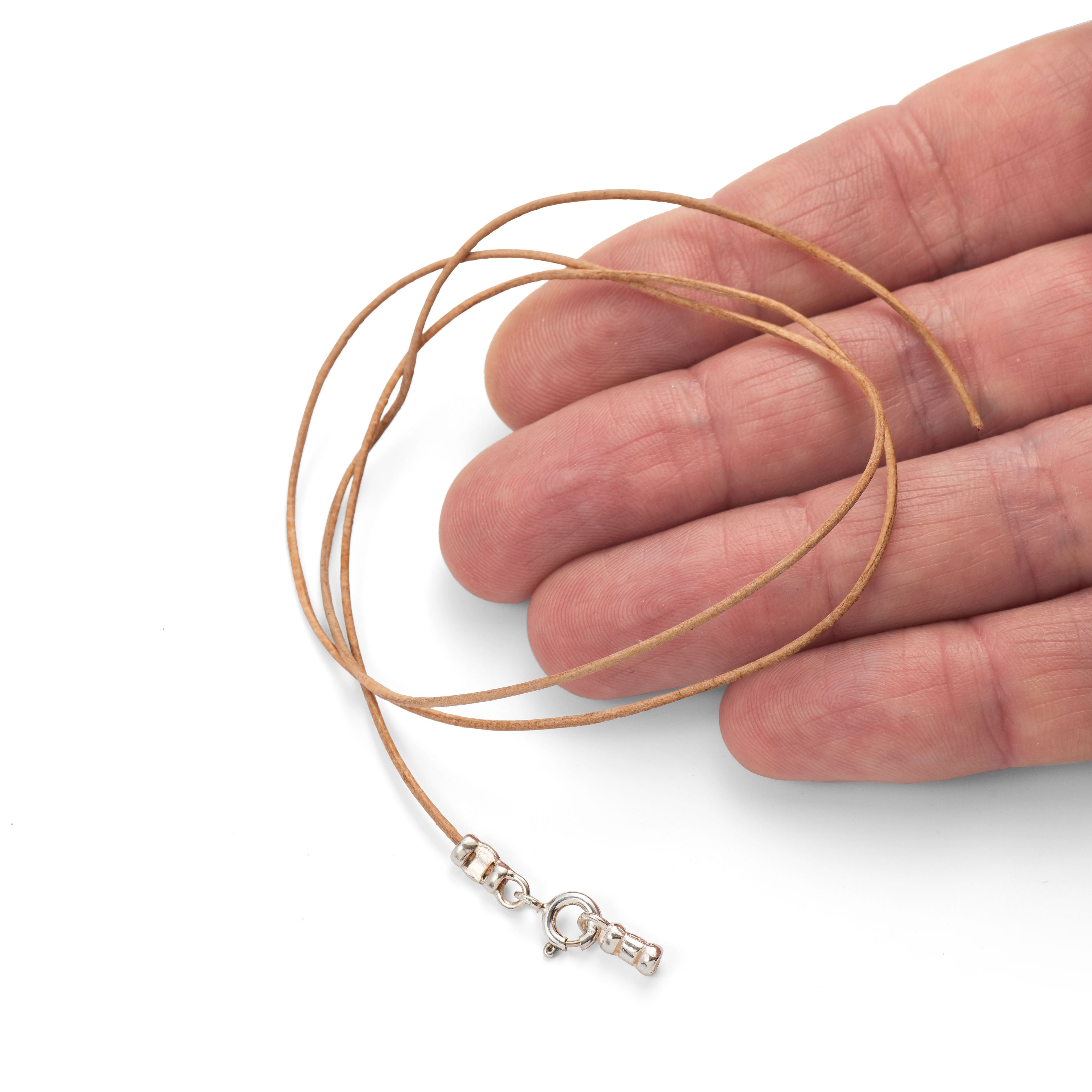 Leather Cord Necklet For Beading With Sterling Silver Findings