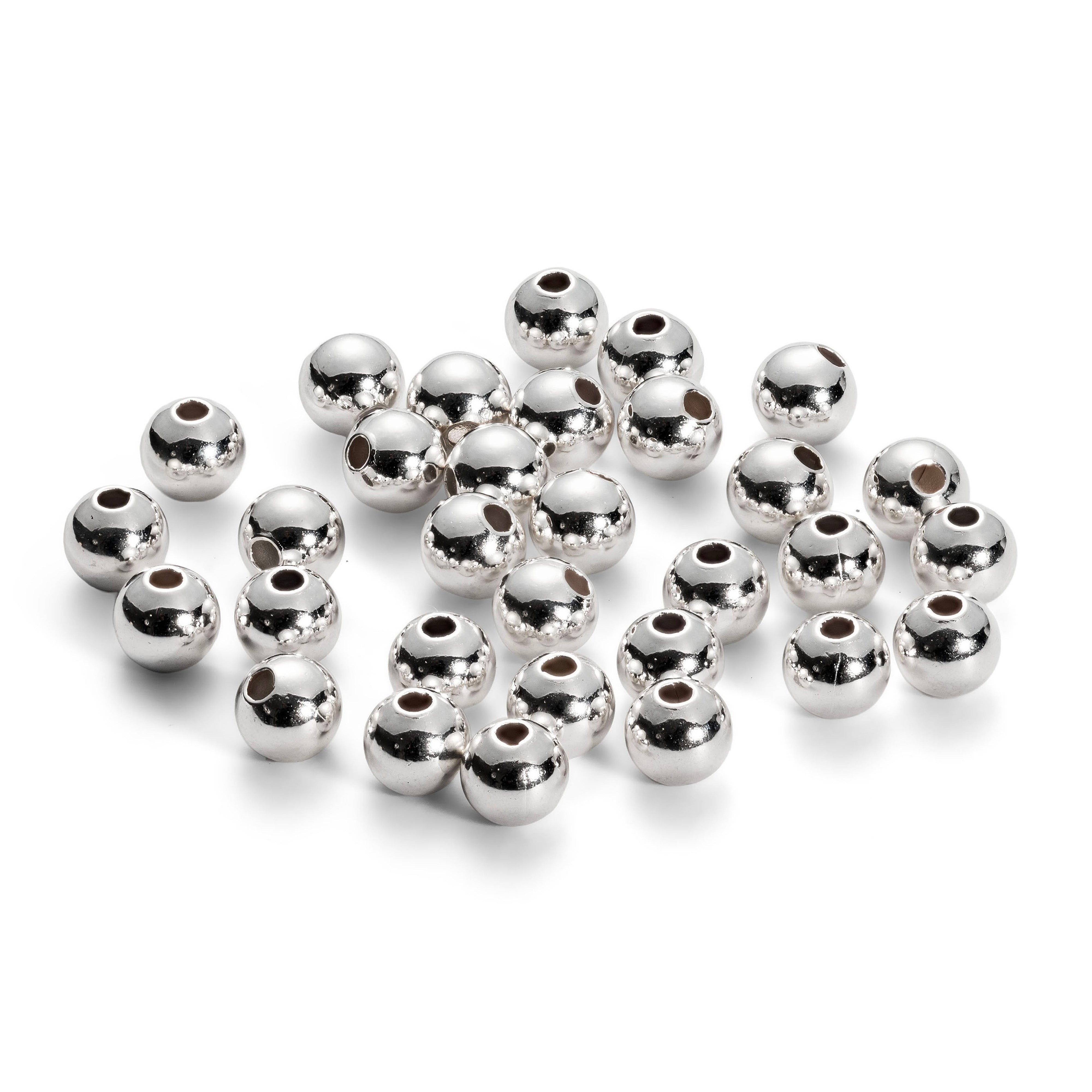 3mm Plain Round Plated Metal Beads pk100