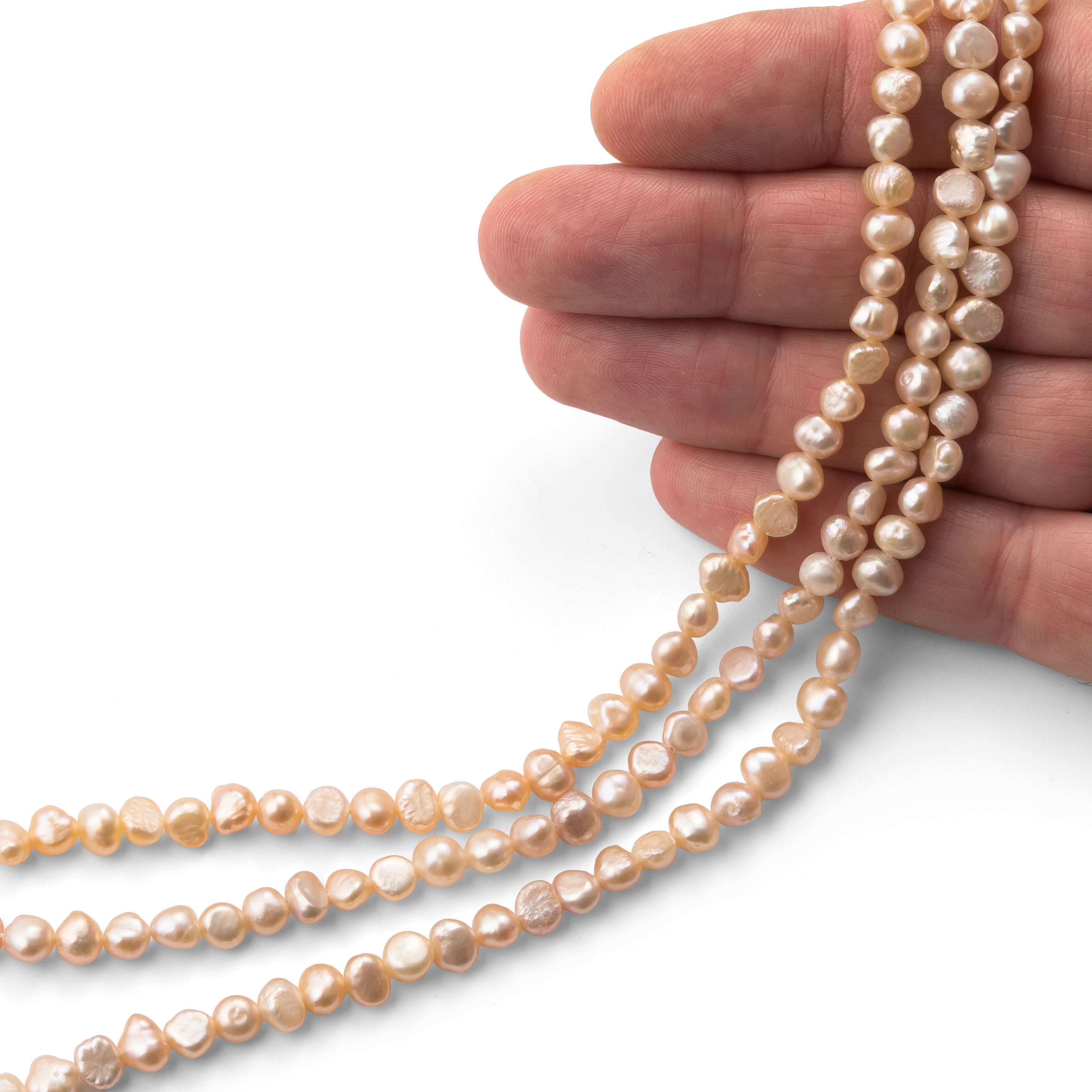 Cultured Freshwater Rustic Peach Pearls Approx 5.5mm