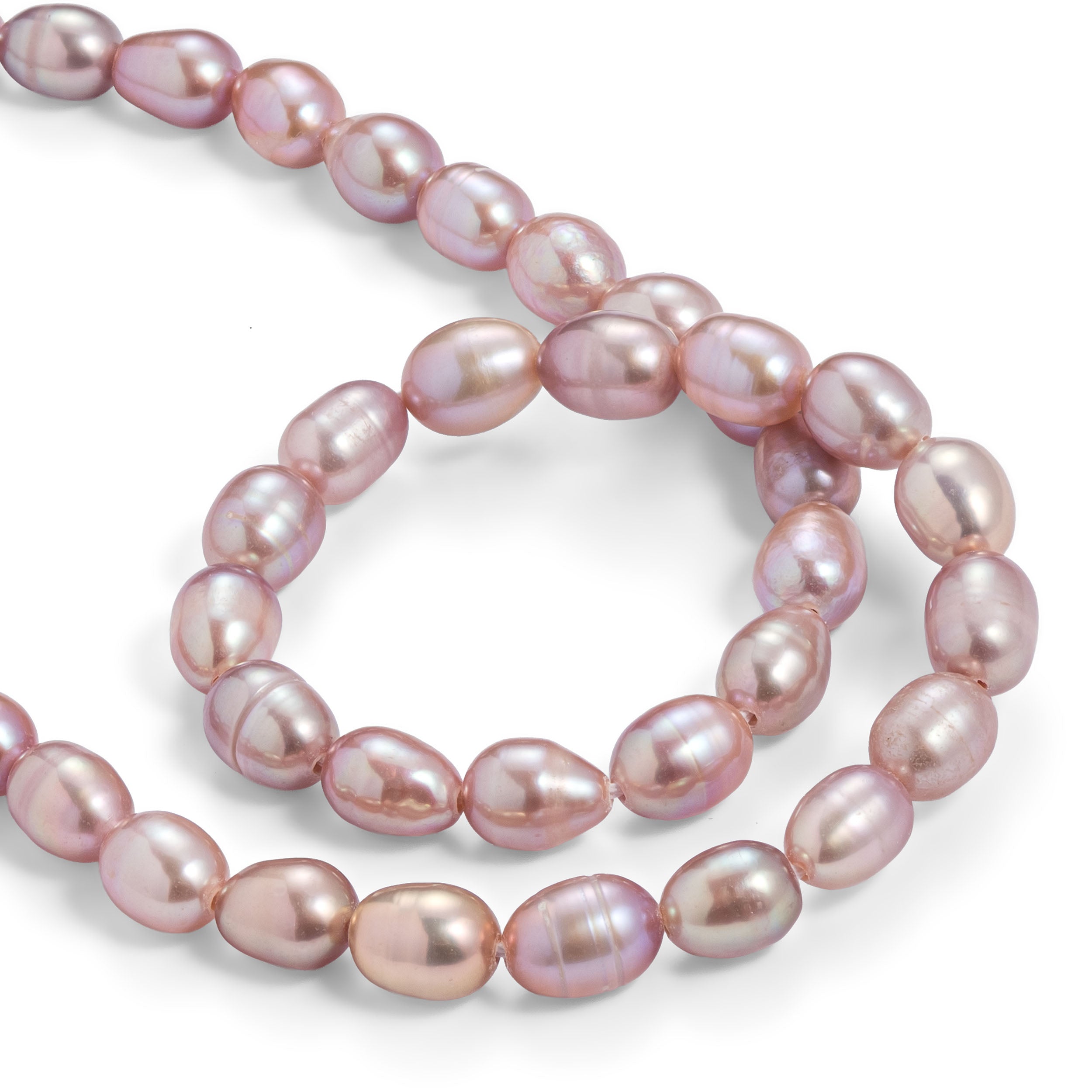 Cultured Freshwater Rustic Lilac Rice Shaped Pearls Approx 6x4mm