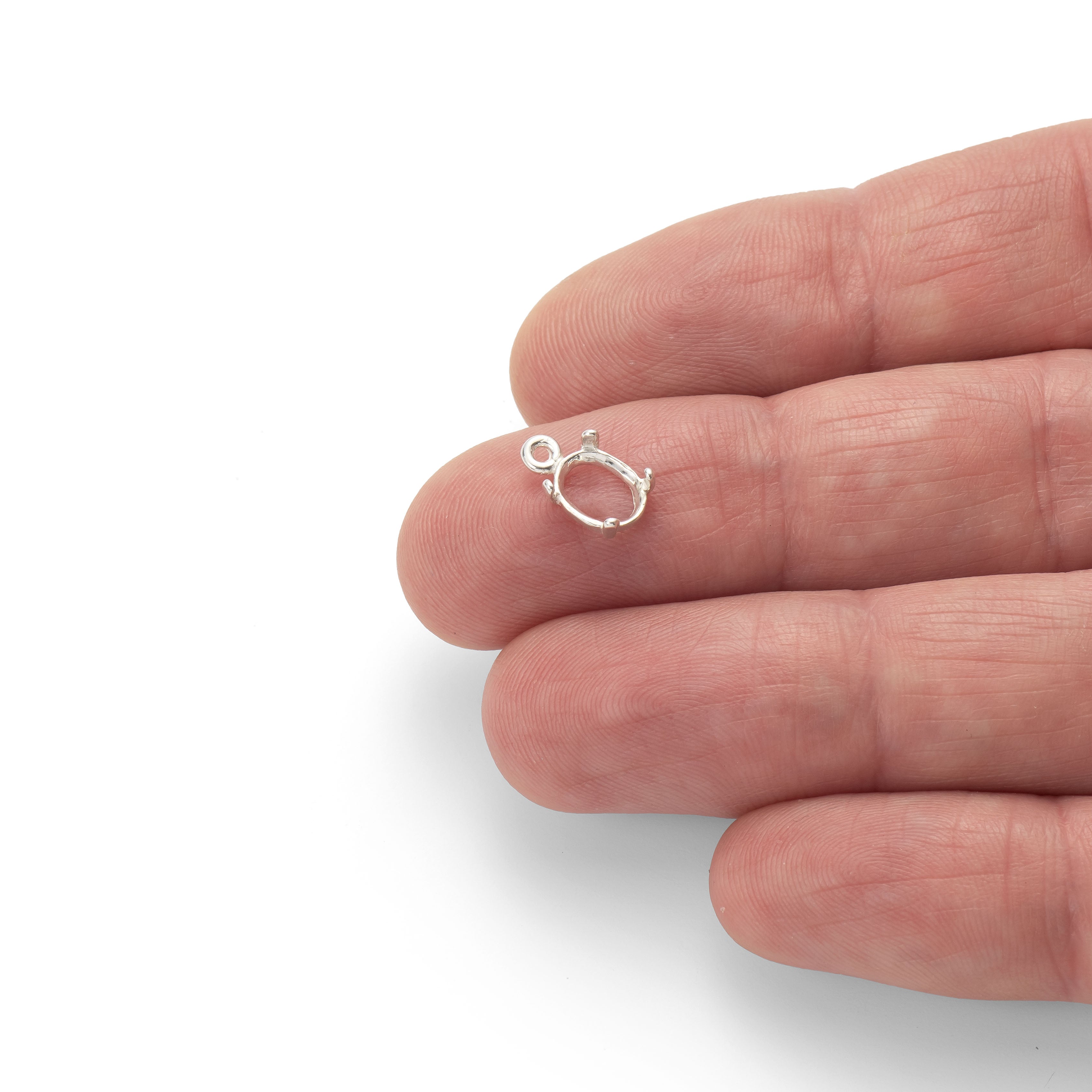 Sterling Silver Claw Pendant Setting For Cabochon Stones