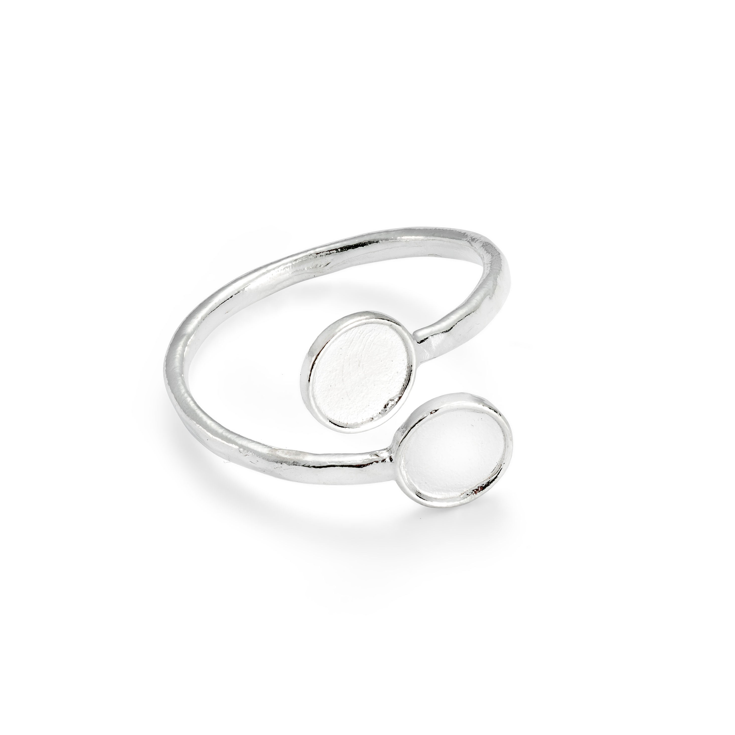 Sterling Silver Adjustable Ring For 6mm Round Cabochons