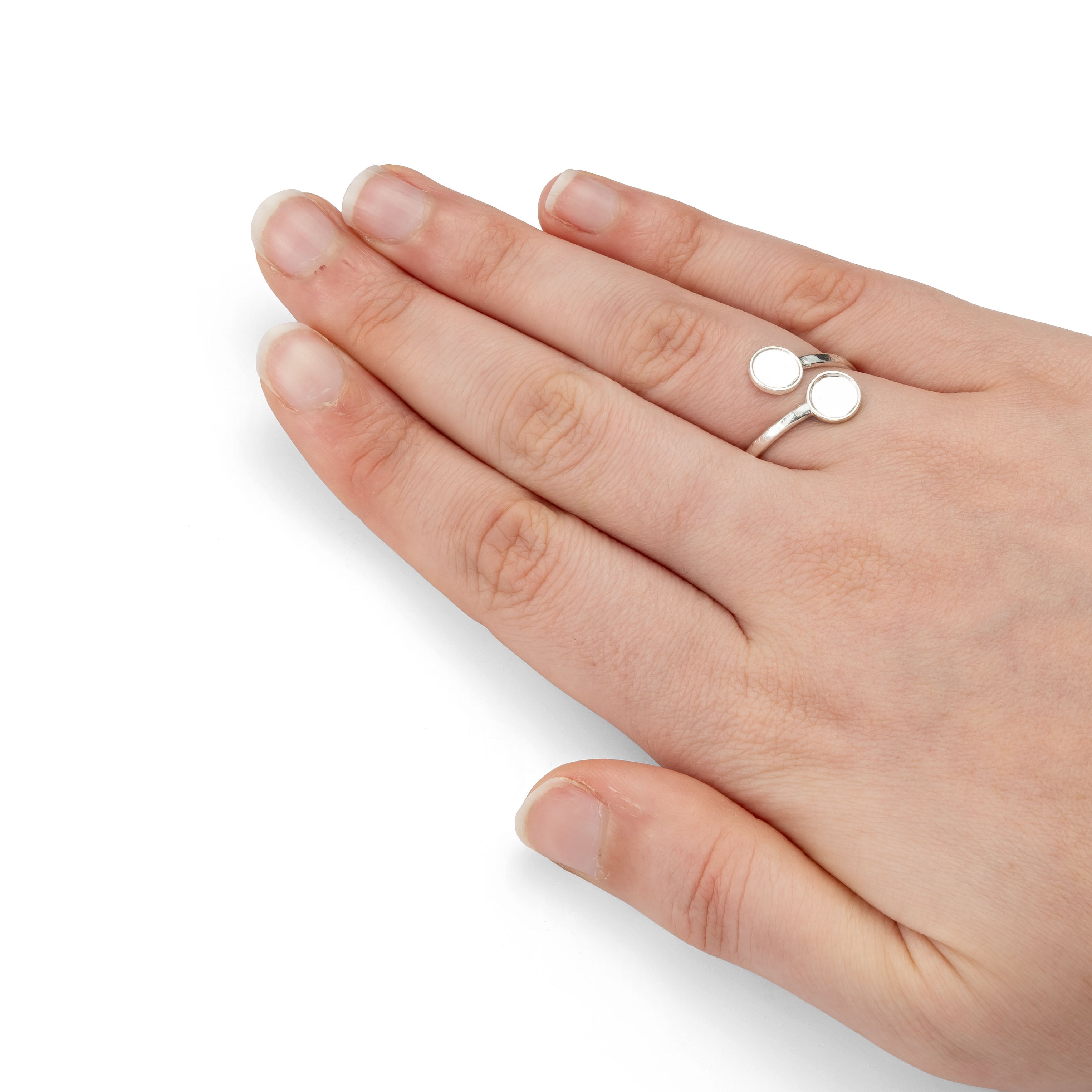 Sterling Silver Adjustable Ring For 6mm Round Cabochons