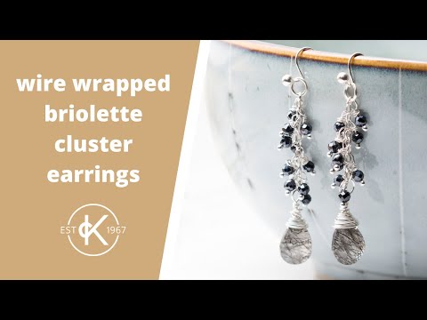 How To Make Wire Wrapped Briolette Cluster Bead Earrings | Kernowcraft