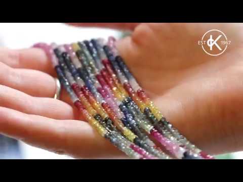 Multicoloured Sapphire Faceted Rondelle Beads | Kernowcraft