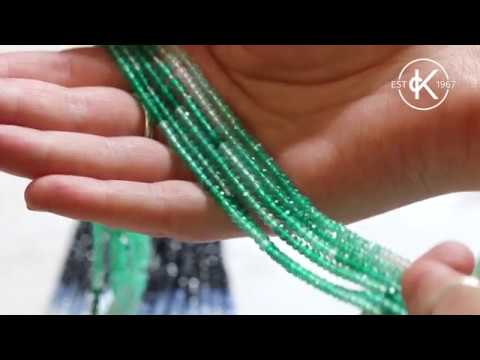 Green Onyx Faceted Rondelle Beads | Kernowcraft