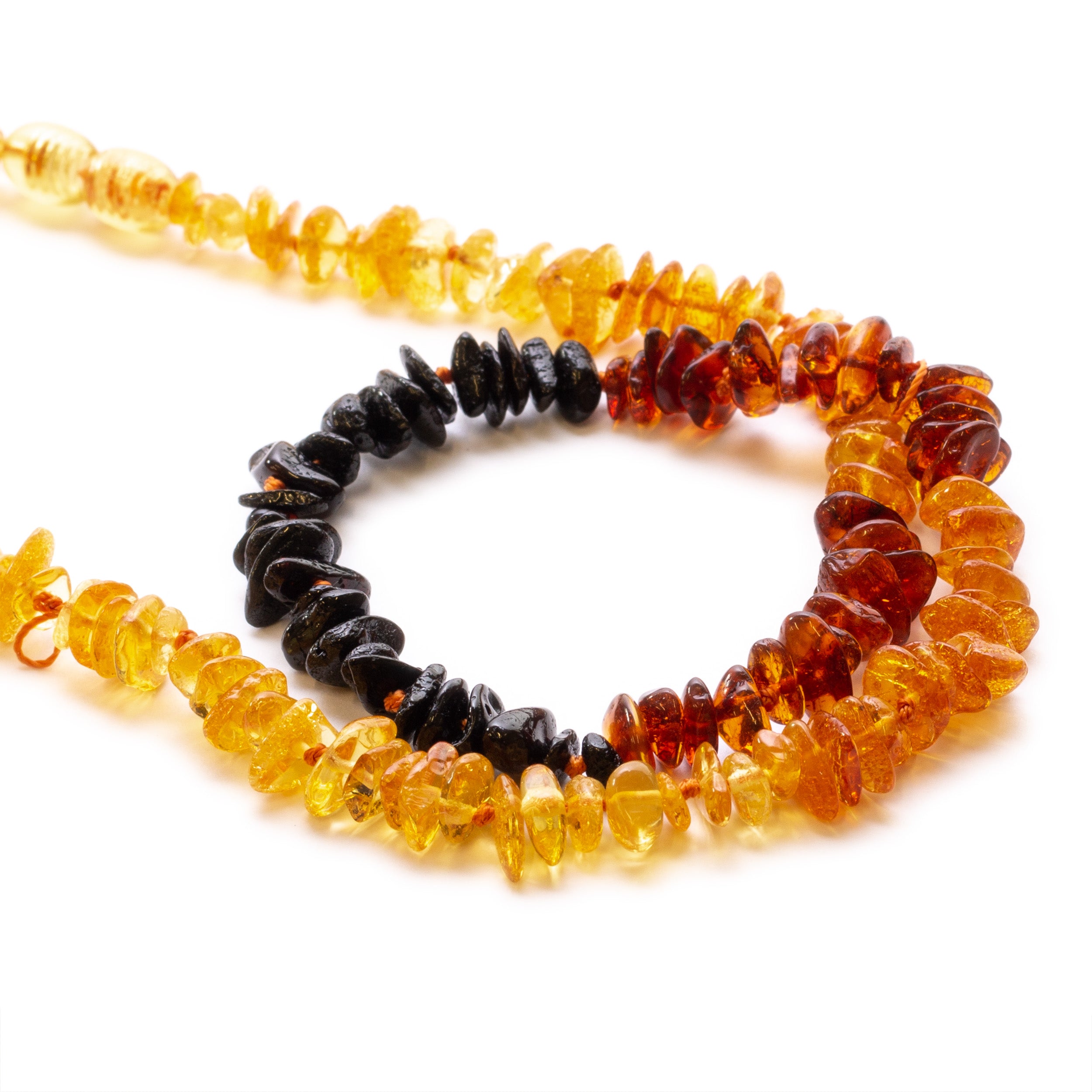 Ready To Wear Natural Baltic Amber Chip Bead Necklaces Ombre