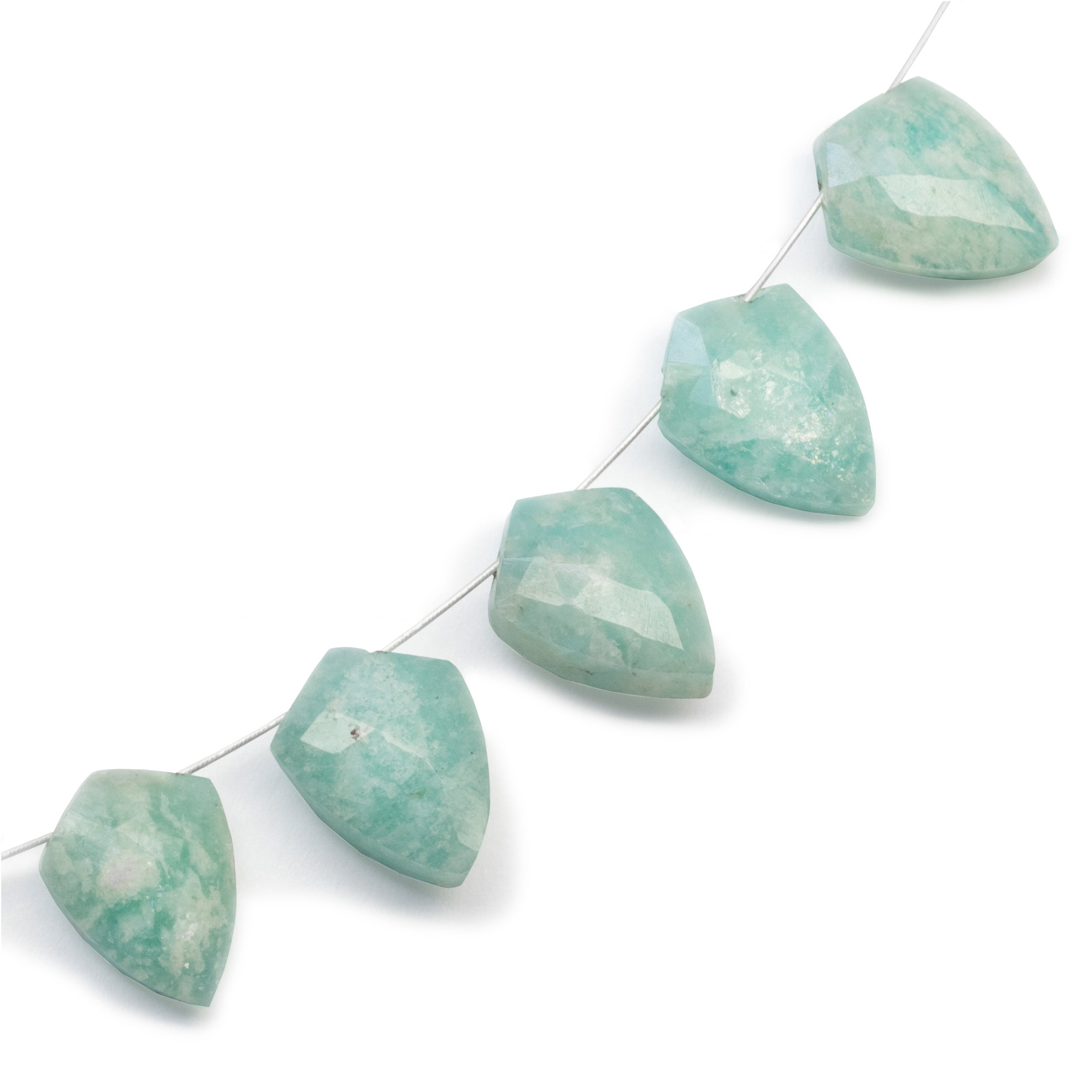 Amazonite Faceted Shield Shaped Beads Approx 10.5x7.5mm