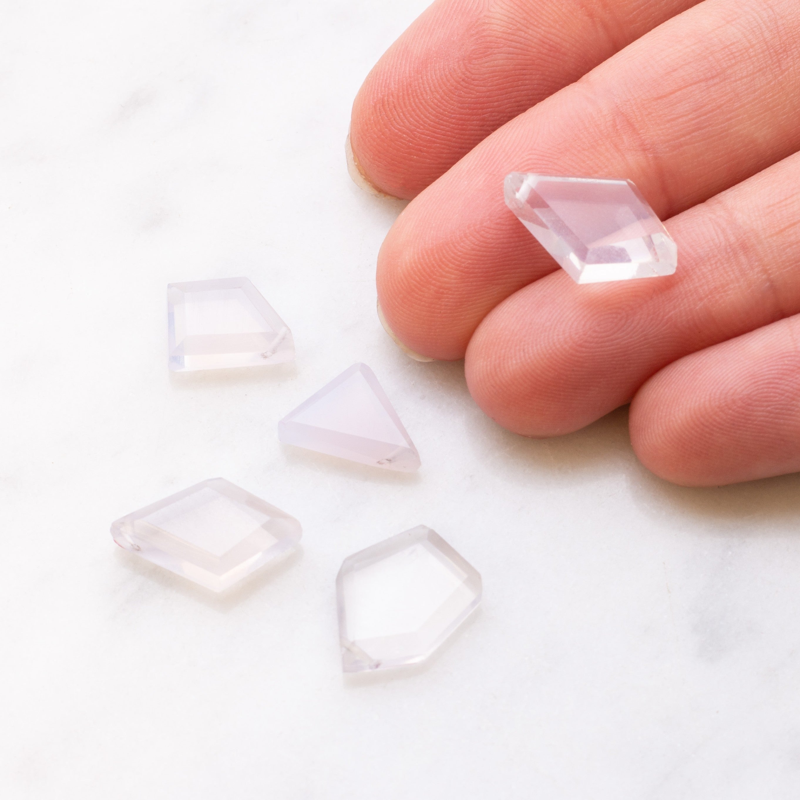 Natural Blue Chalcedony Freeform Slice Beads Approx 9.5mm