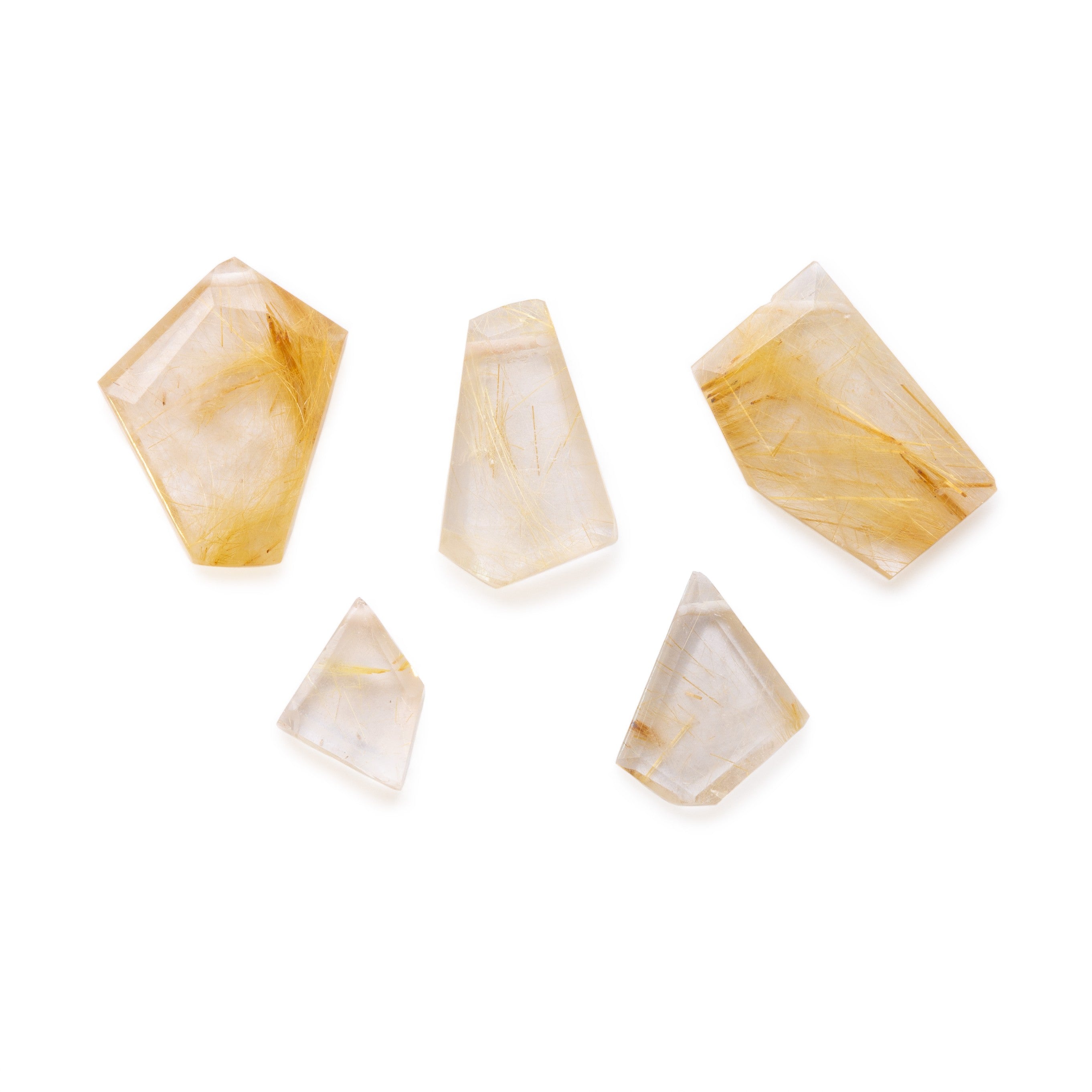 Golden Rutile Quartz Freeform Slice Beads Approx 8mm