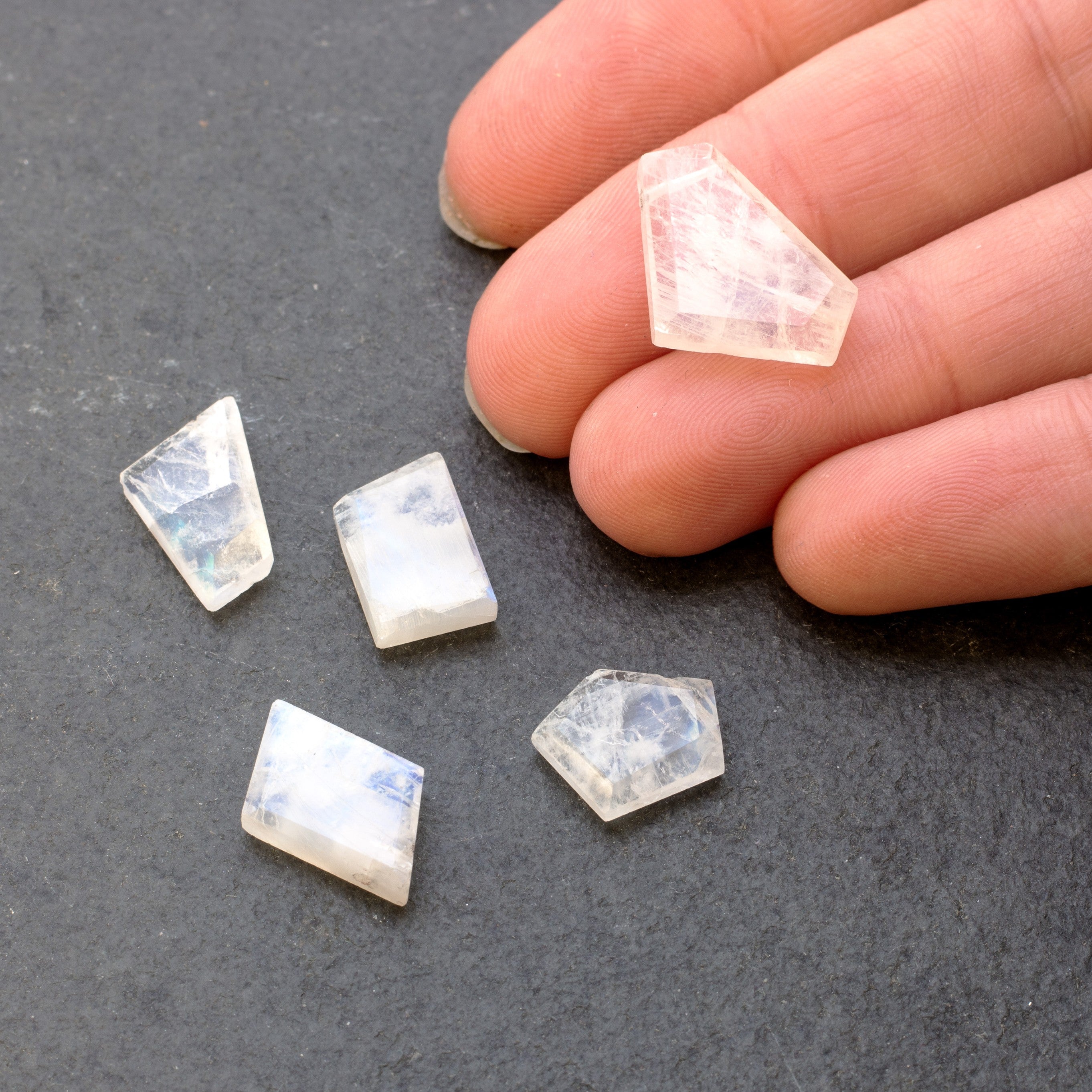 Rainbow Moonstone Freeform Slice Beads Approx 11mm