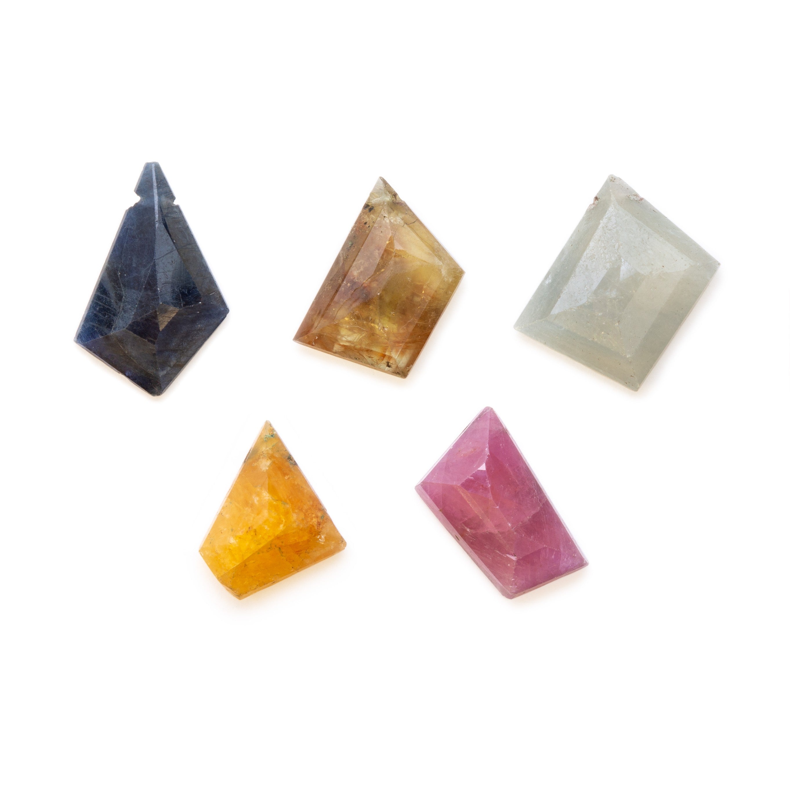 Sapphire Freeform Faceted Slice Beads Approx 10mm