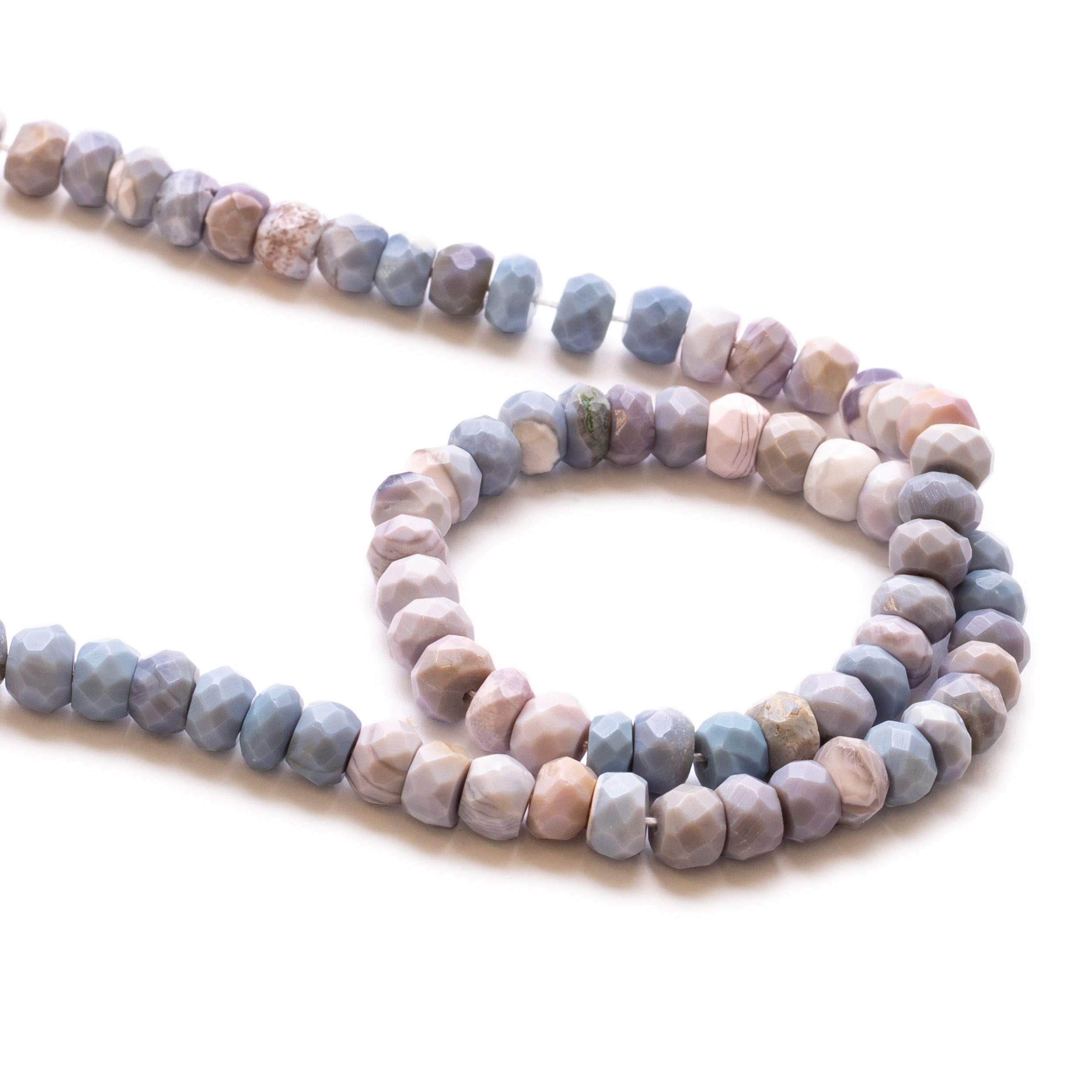 Lavender Opal Faceted Rondelle Beads