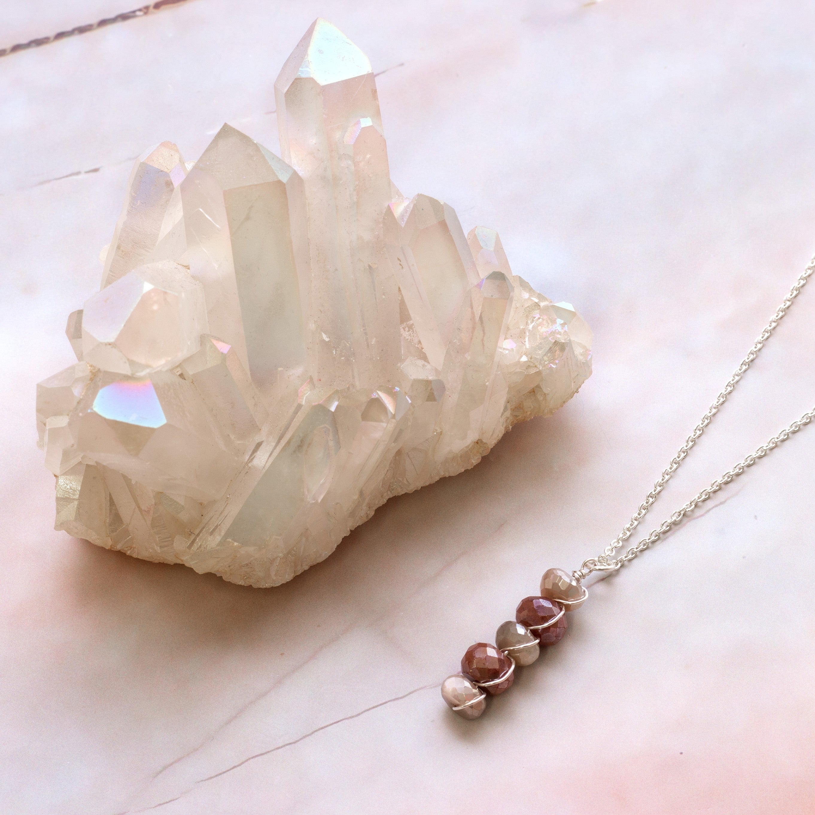 Mystic Coated Bronze Moonstone Faceted Rondelle Beads Approx 8mm