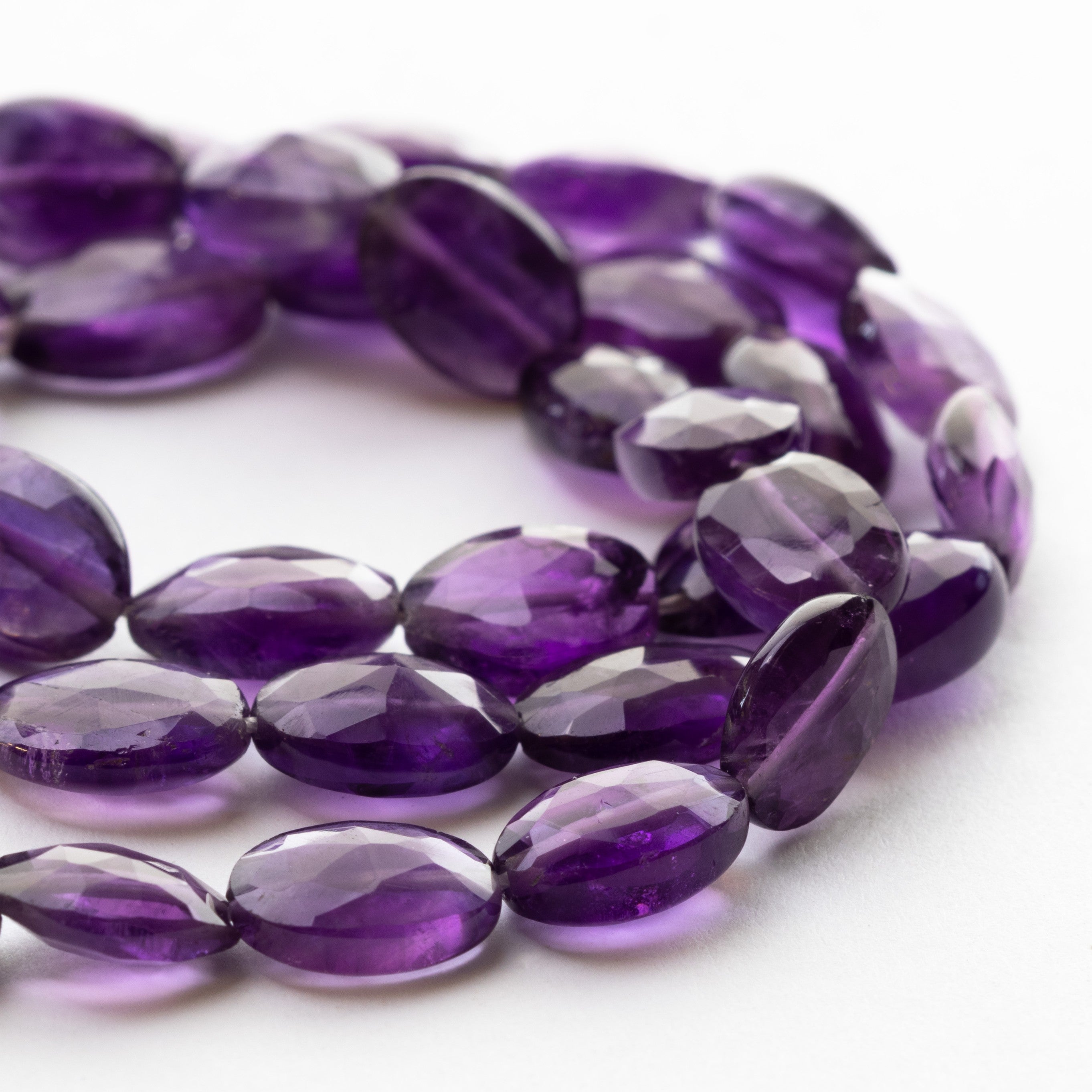 Amethyst Faceted Oval Beads Approx 10x8mm