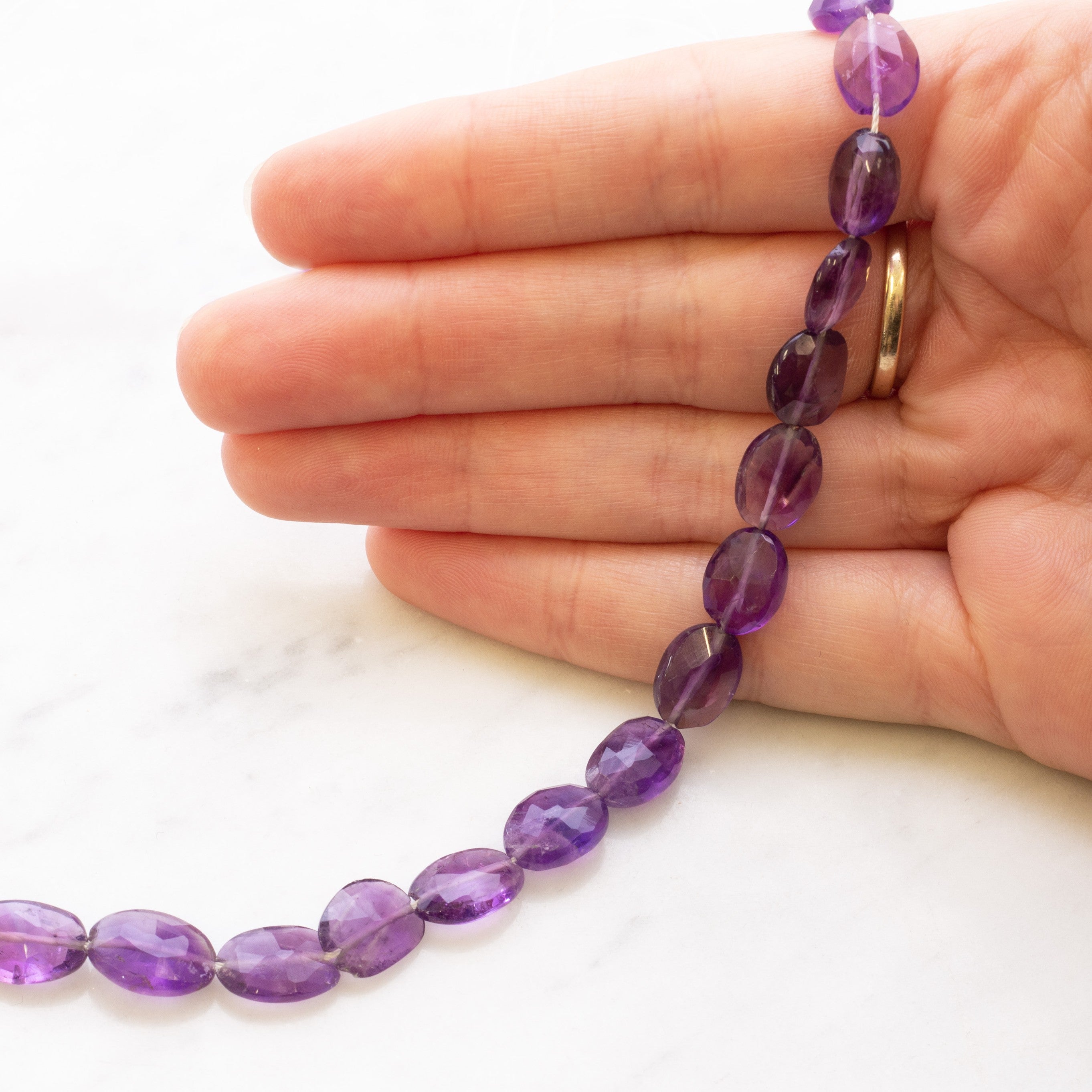 Amethyst Faceted Oval Beads Approx 10x8mm