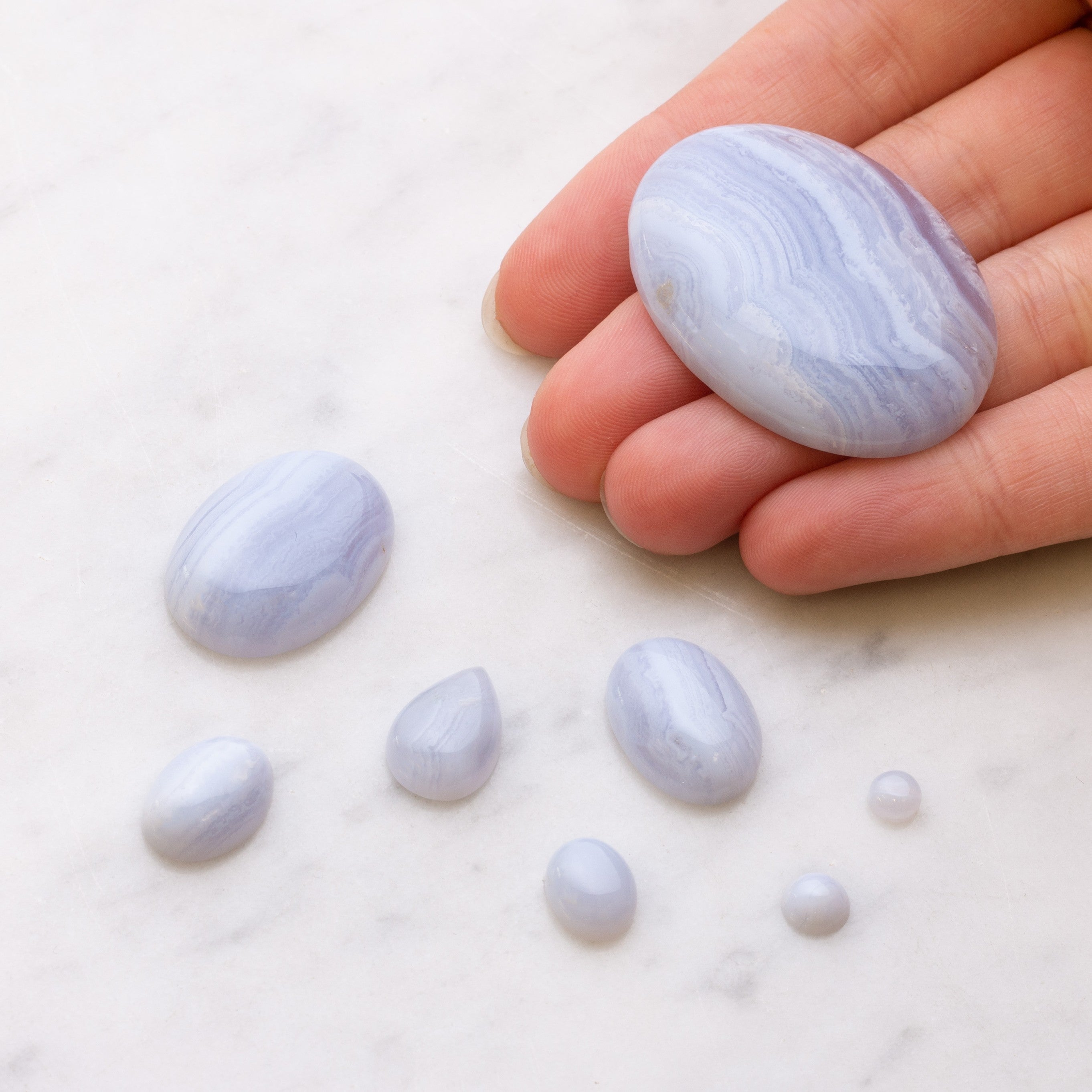 Blue Lace Agate Cabochons
