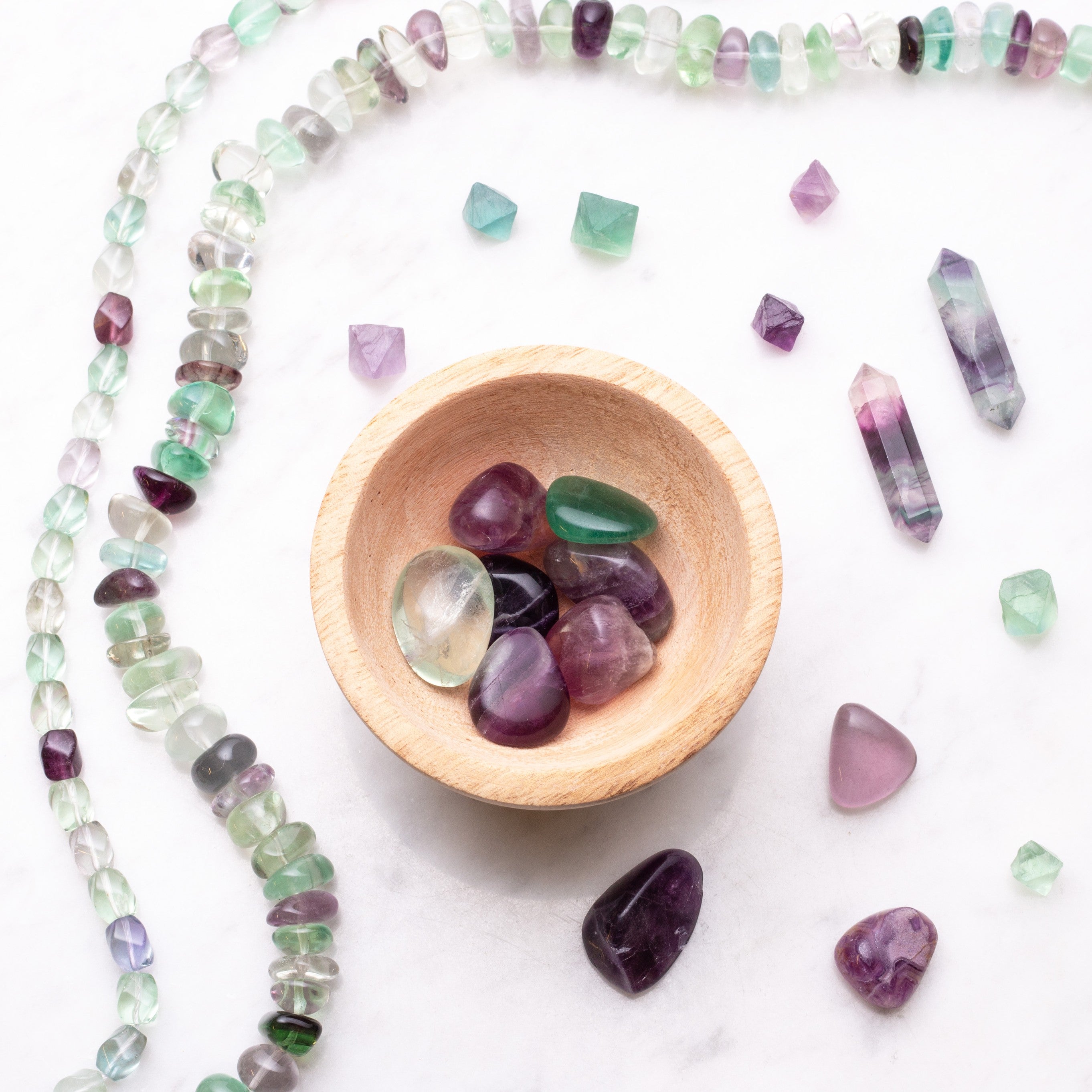 Purple Fluorite Tumbled Polished Stones 5pk Stones