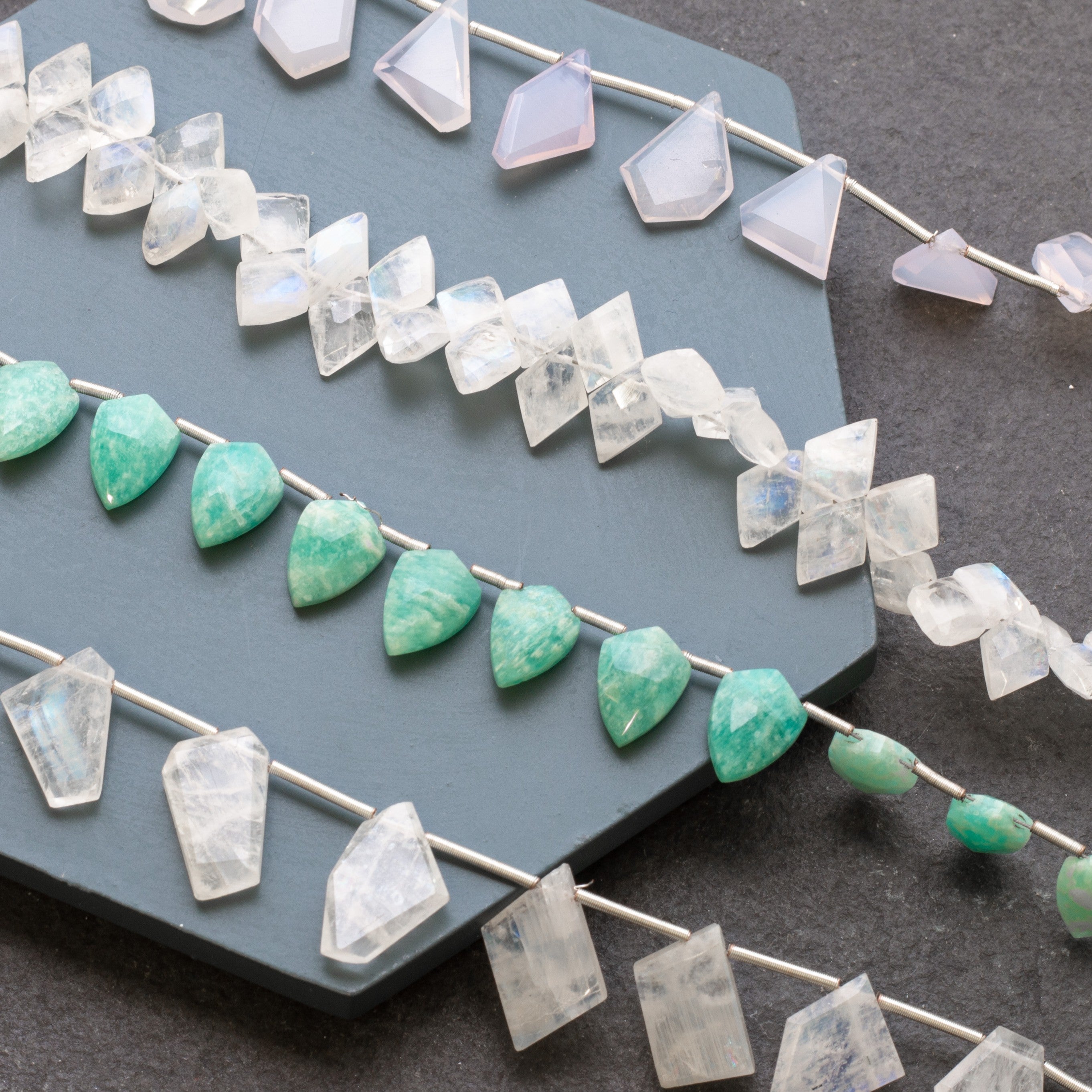 Amazonite Faceted Shield Shaped Beads Approx 10.5x7.5mm