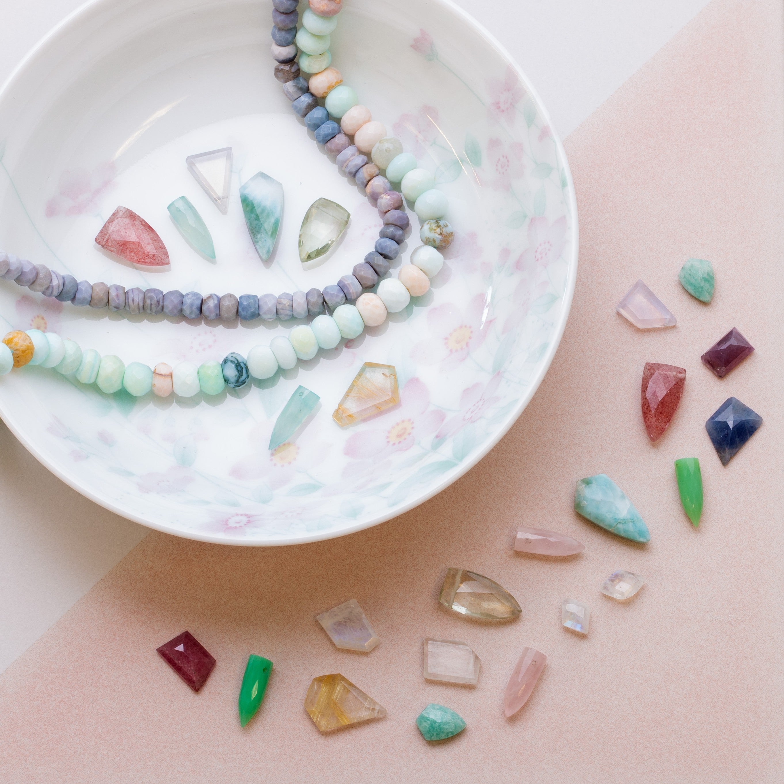 Larimar Faceted Shield Shaped Beads Approx 21x10.5mm