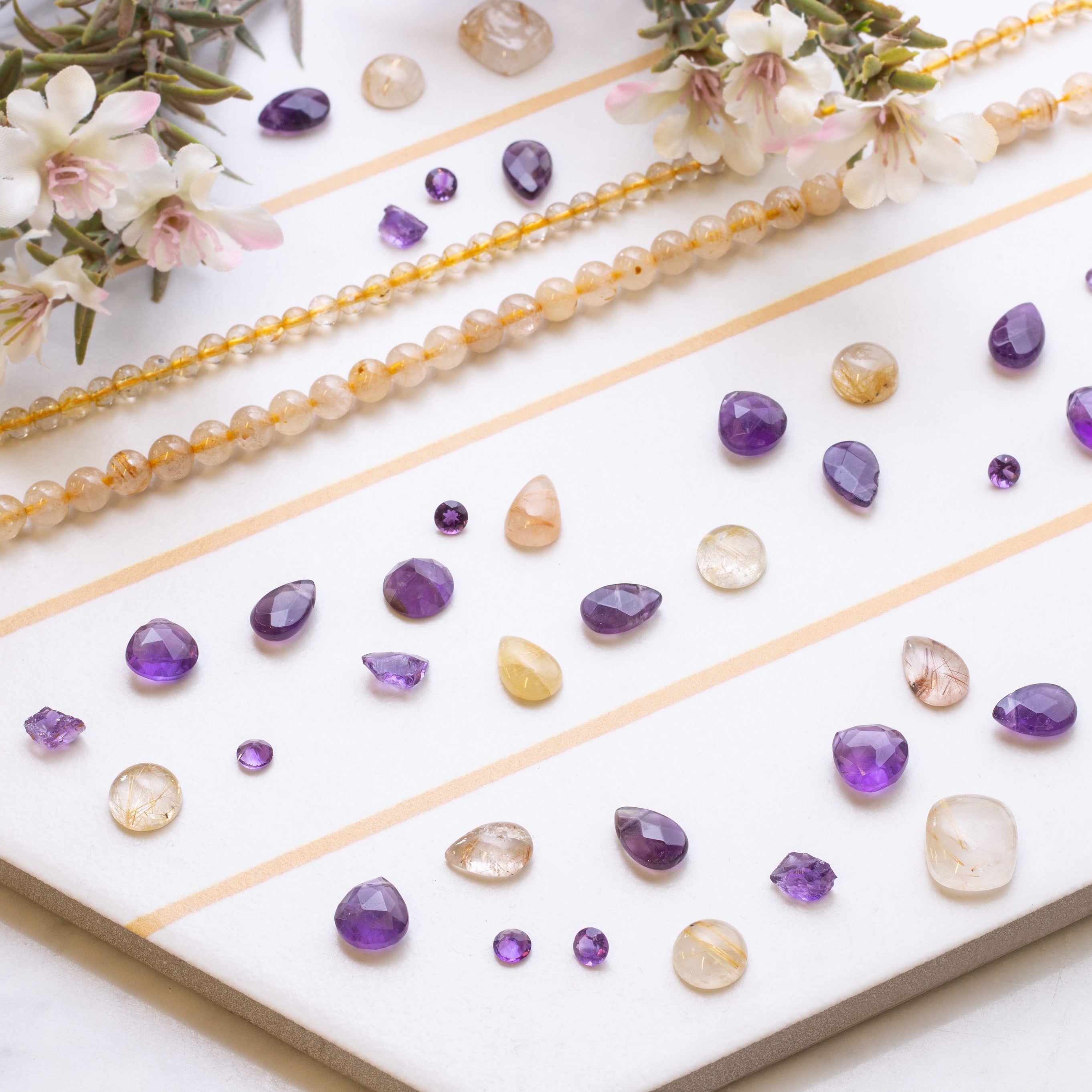 Amethyst Faceted Heart Briolette Beads Approx 8mm