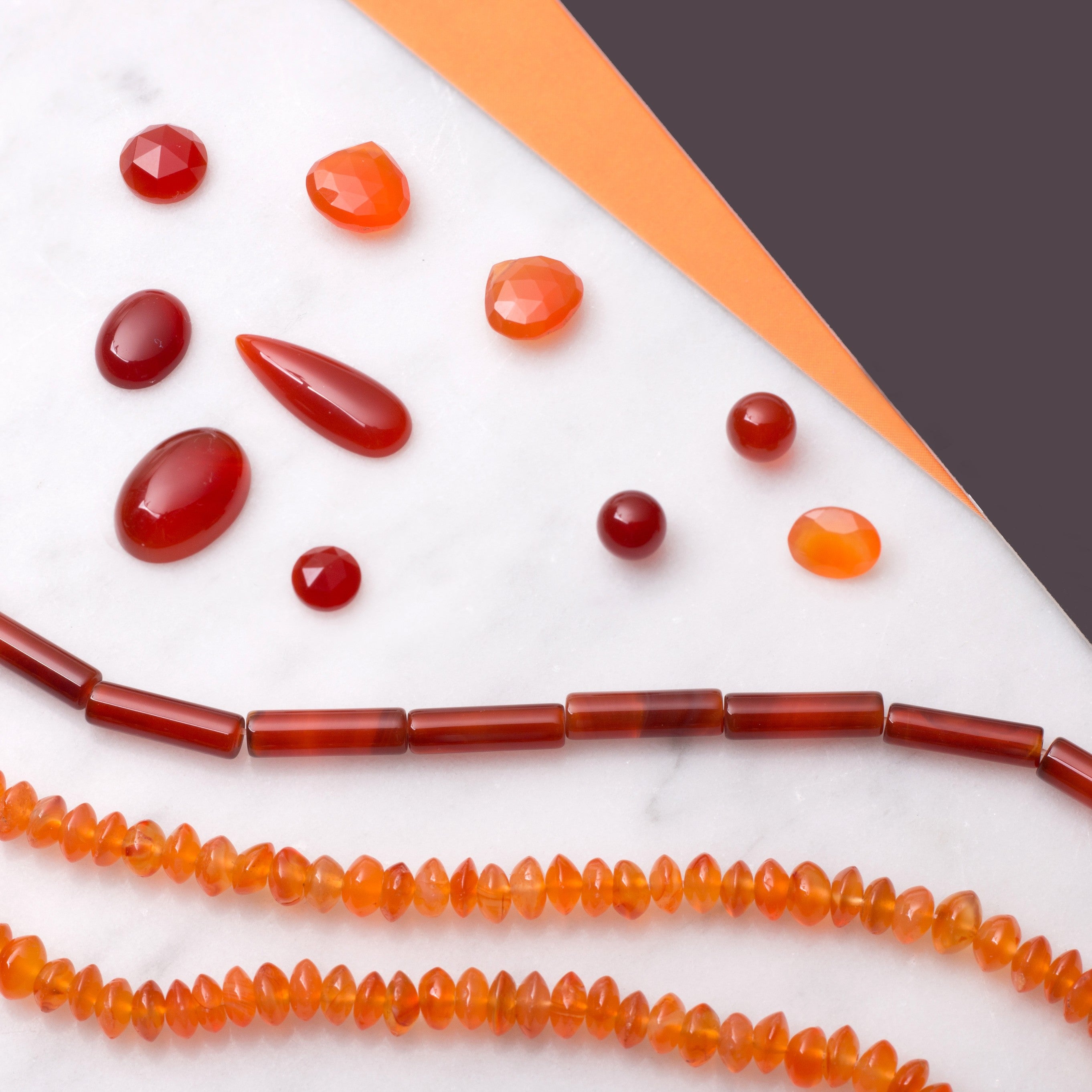 Carnelian Faceted Heart Briolette Beads Approx 8mm
