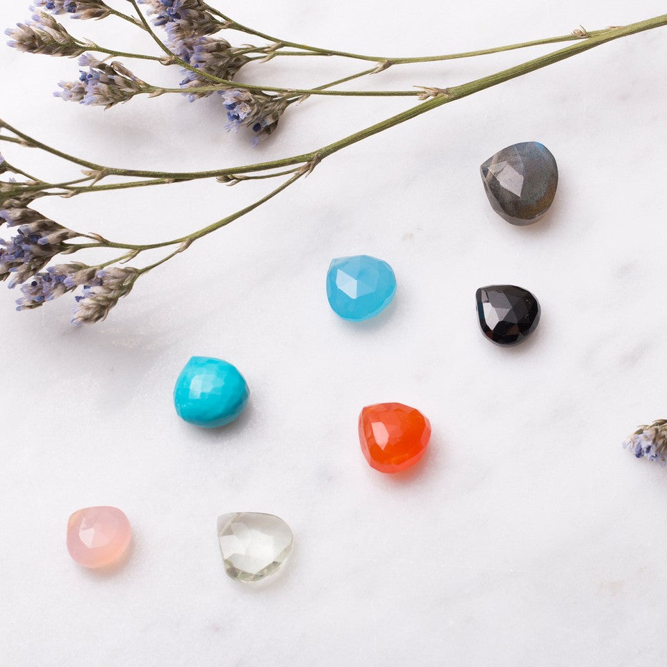 Sleeping Beauty Turquoise Faceted Heart Briolette Beads Approx 11mm