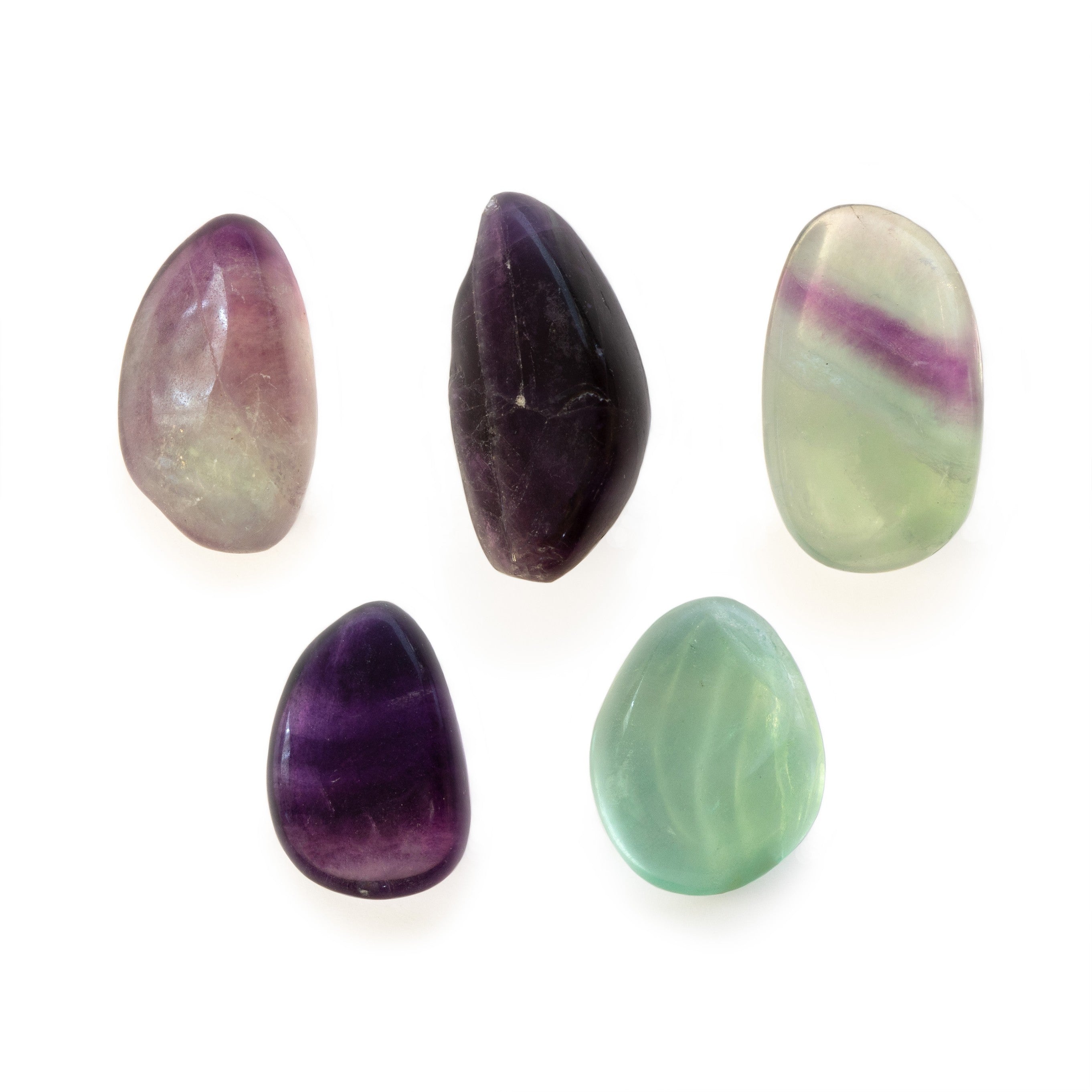 Rainbow Fluorite Tumbled Polished Stones 5pk Stones