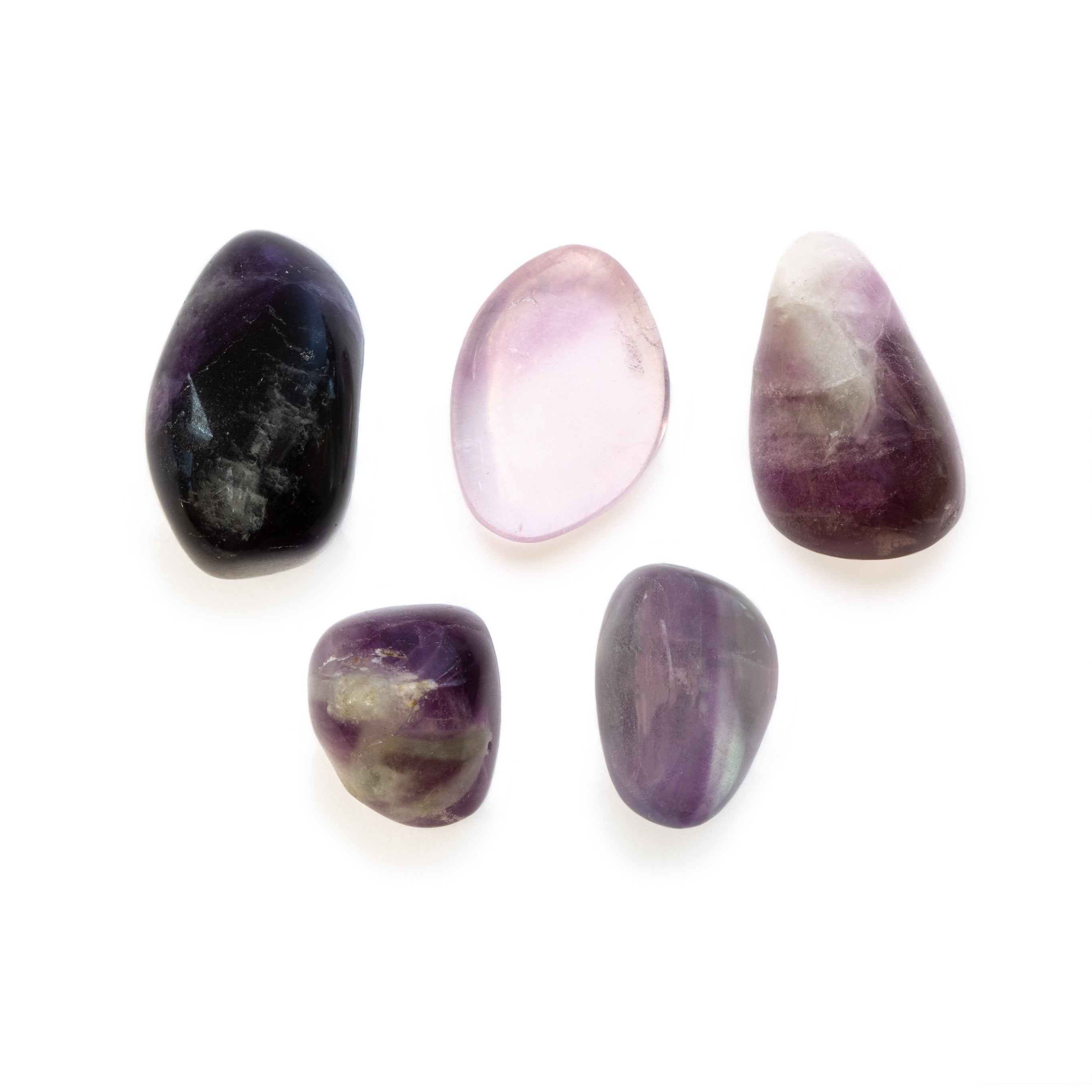 Purple Fluorite Tumbled Polished Stones 5pk Stones